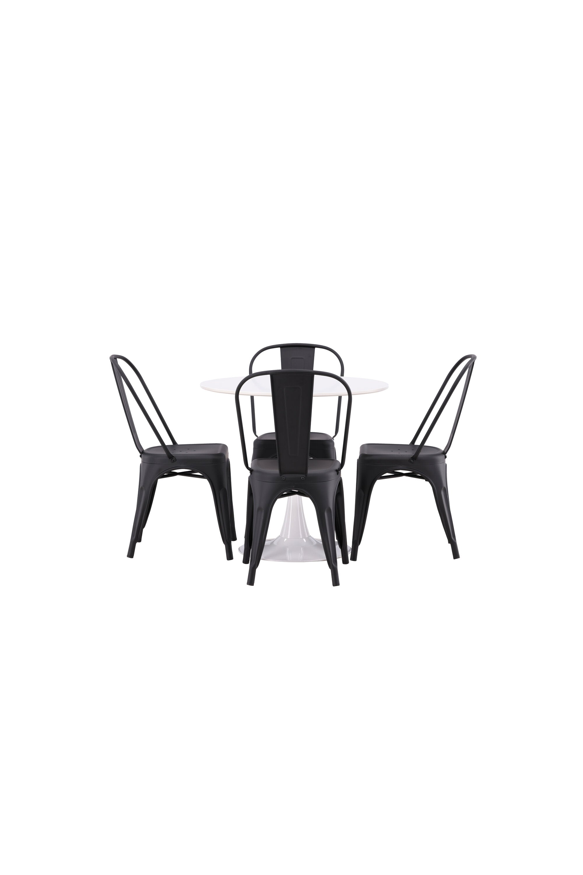Hamden Esszimmerset + Tempe ⌀80cm/4St. in Schwarz präsentiert im Onlineshop von KAQTU Design AG. Esszimmerset ist von Venture Home