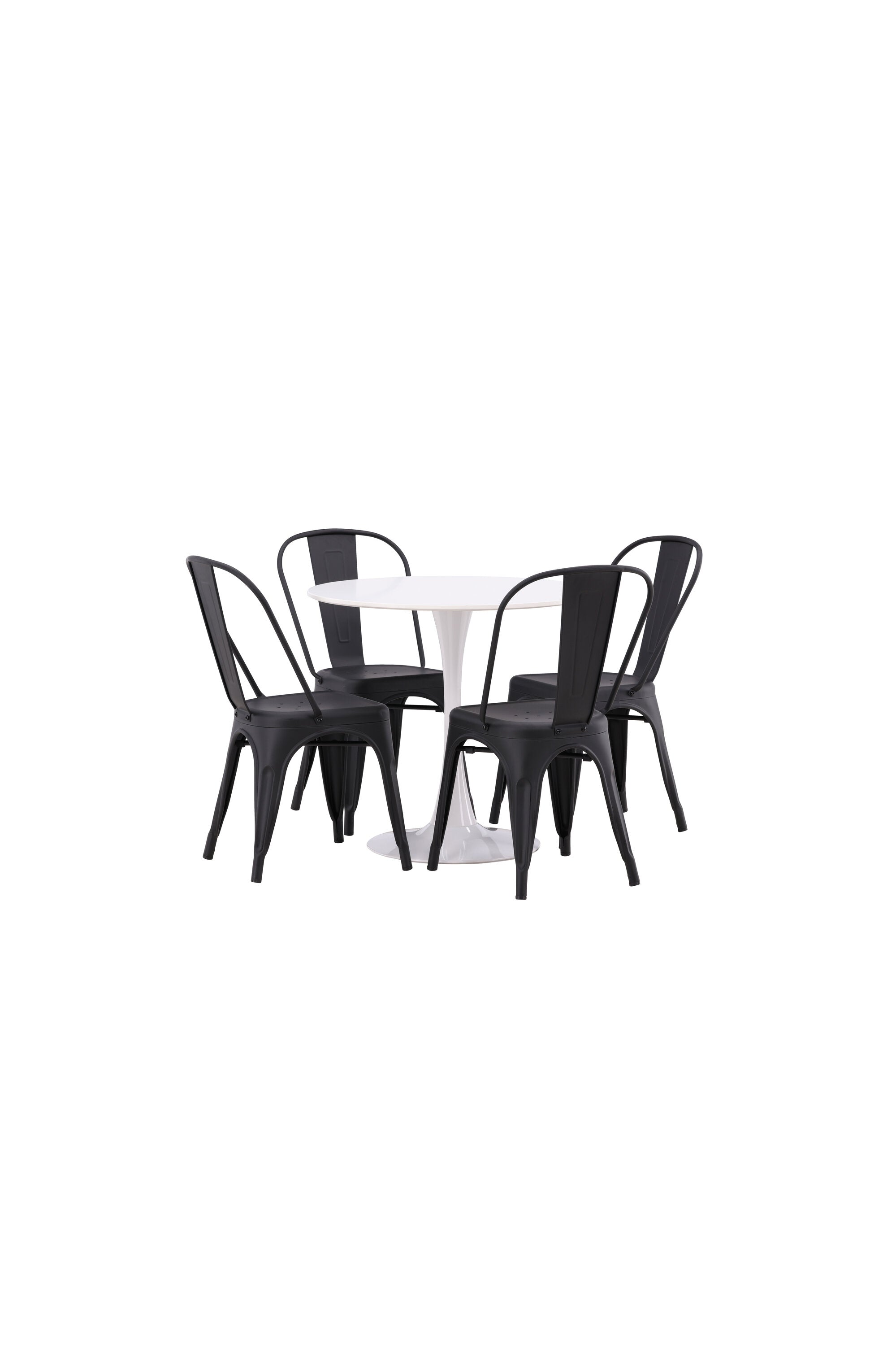 Hamden Esszimmerset + Tempe ⌀80cm/4St. in Schwarz präsentiert im Onlineshop von KAQTU Design AG. Esszimmerset ist von Venture Home