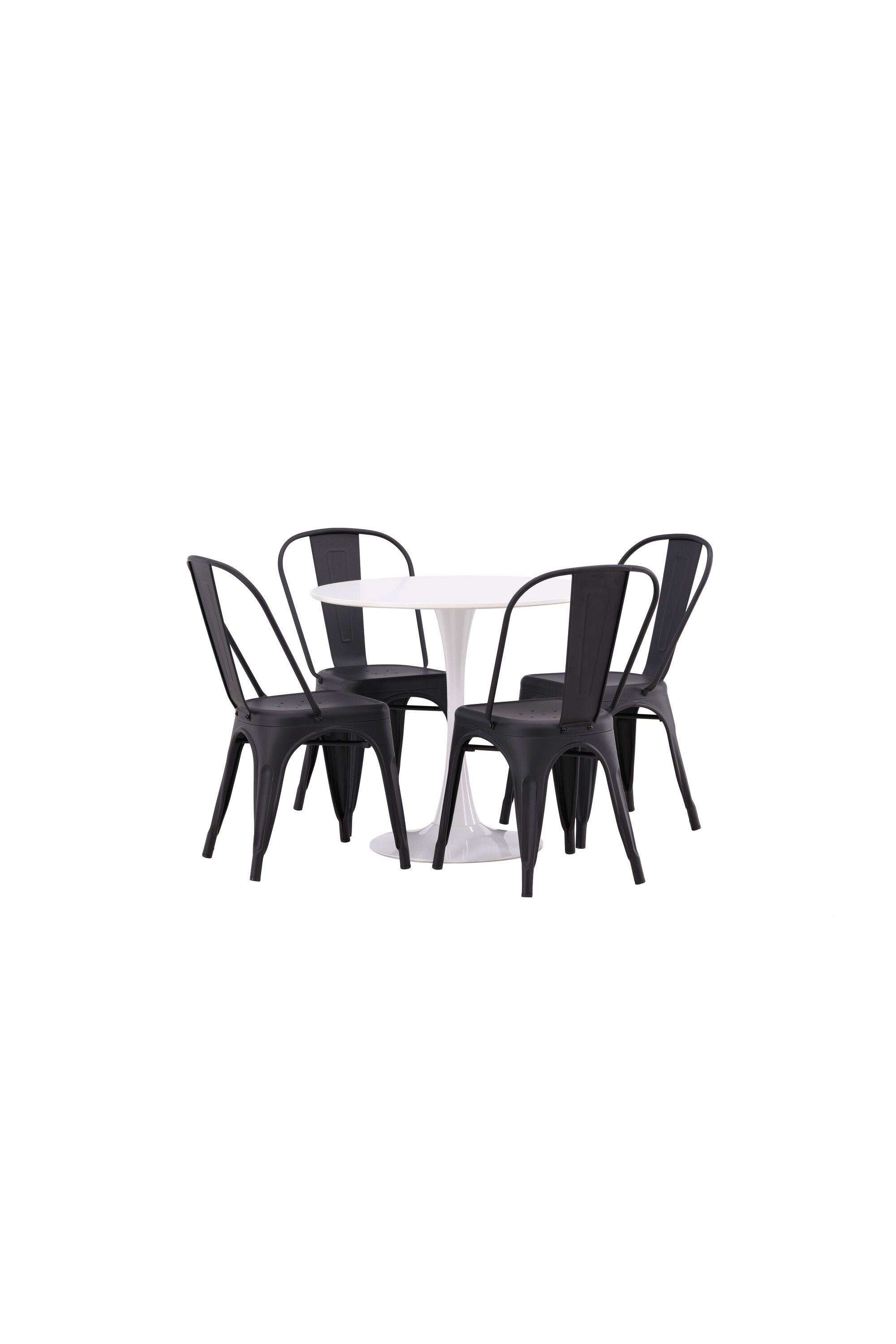 Hamden Esszimmerset + Tempe ⌀80cm/4St. in Schwarz präsentiert im Onlineshop von KAQTU Design AG. Esszimmerset ist von Venture Home
