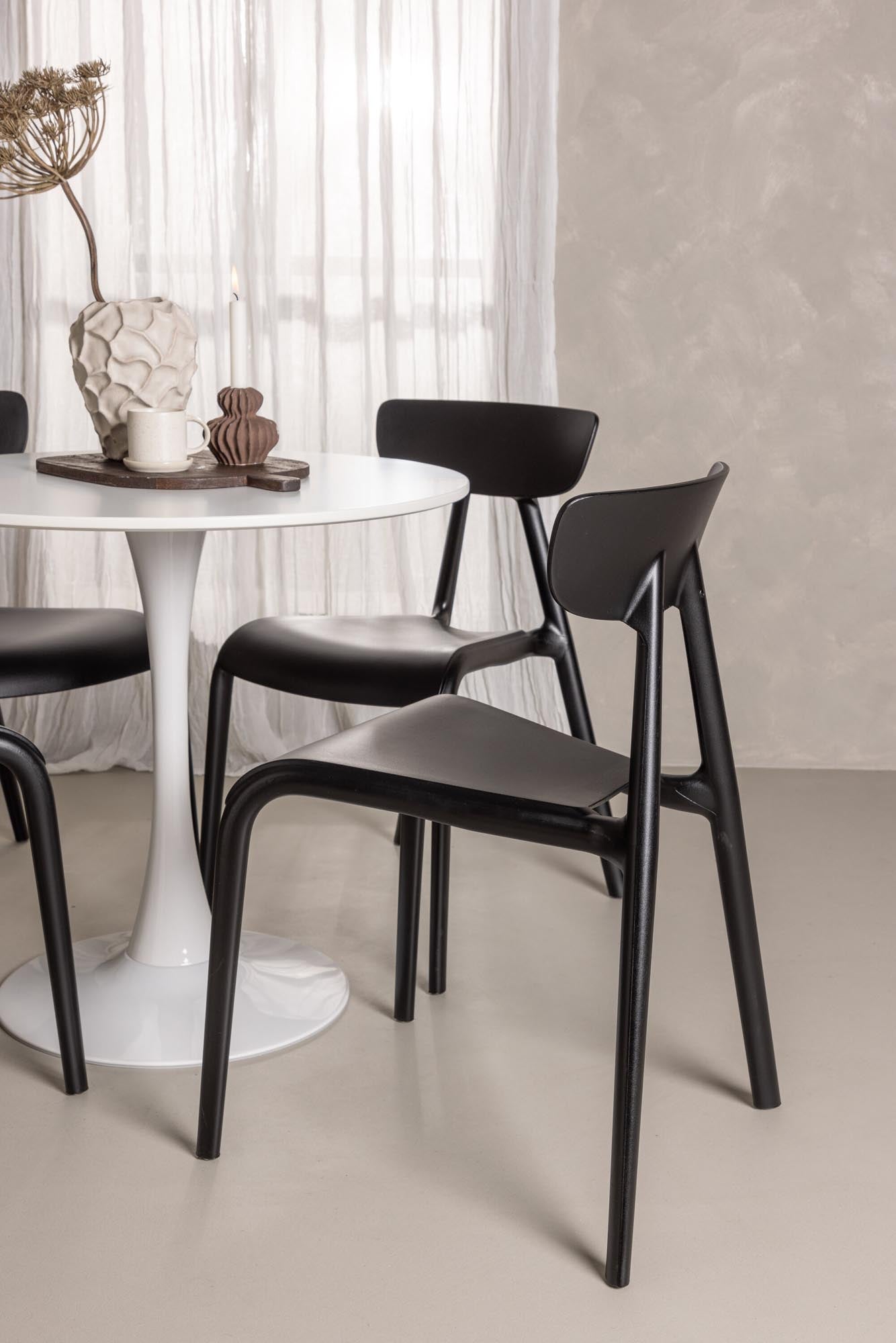 Stilvolles Esszimmerset mit Hamden-Tisch (80 cm) und 4 Ursholmen-Stühlen. Perfekt für moderne Essbereiche und unvergessliche Momente.