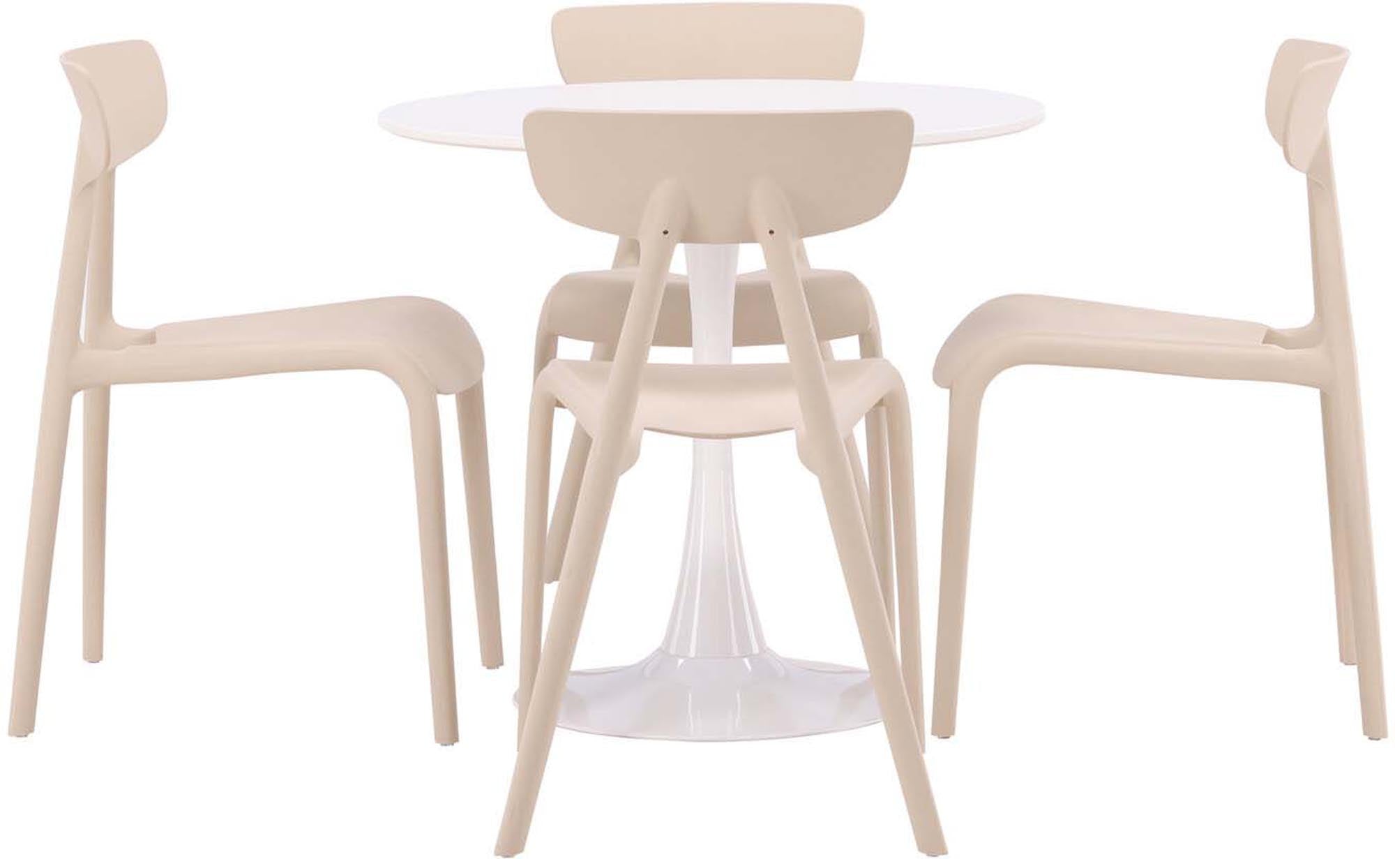 Elegantes Hamden Esszimmerset mit rundem Tisch und 4 Stühlen.