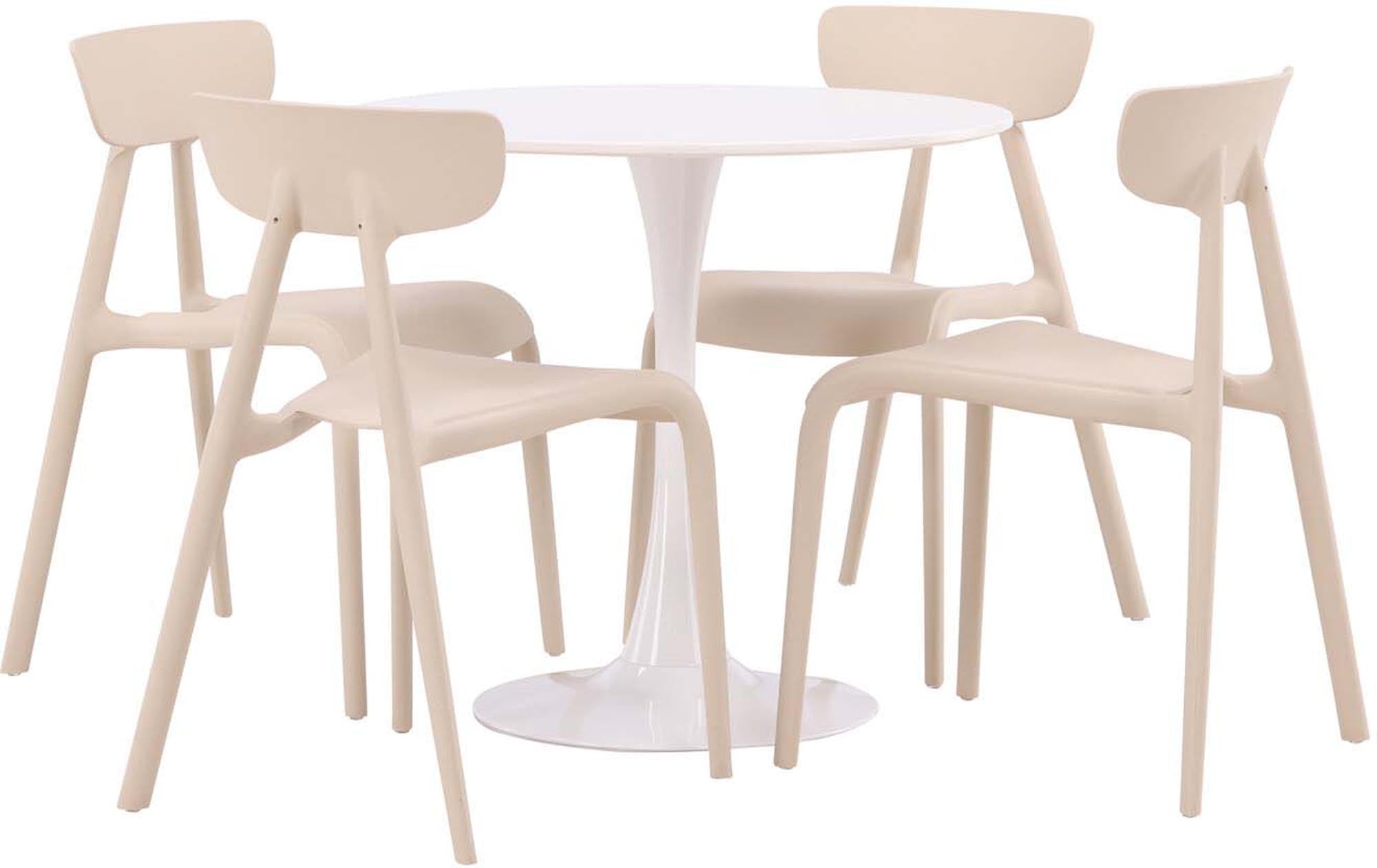 Elegantes Hamden Esszimmerset mit rundem Tisch und 4 Stühlen.