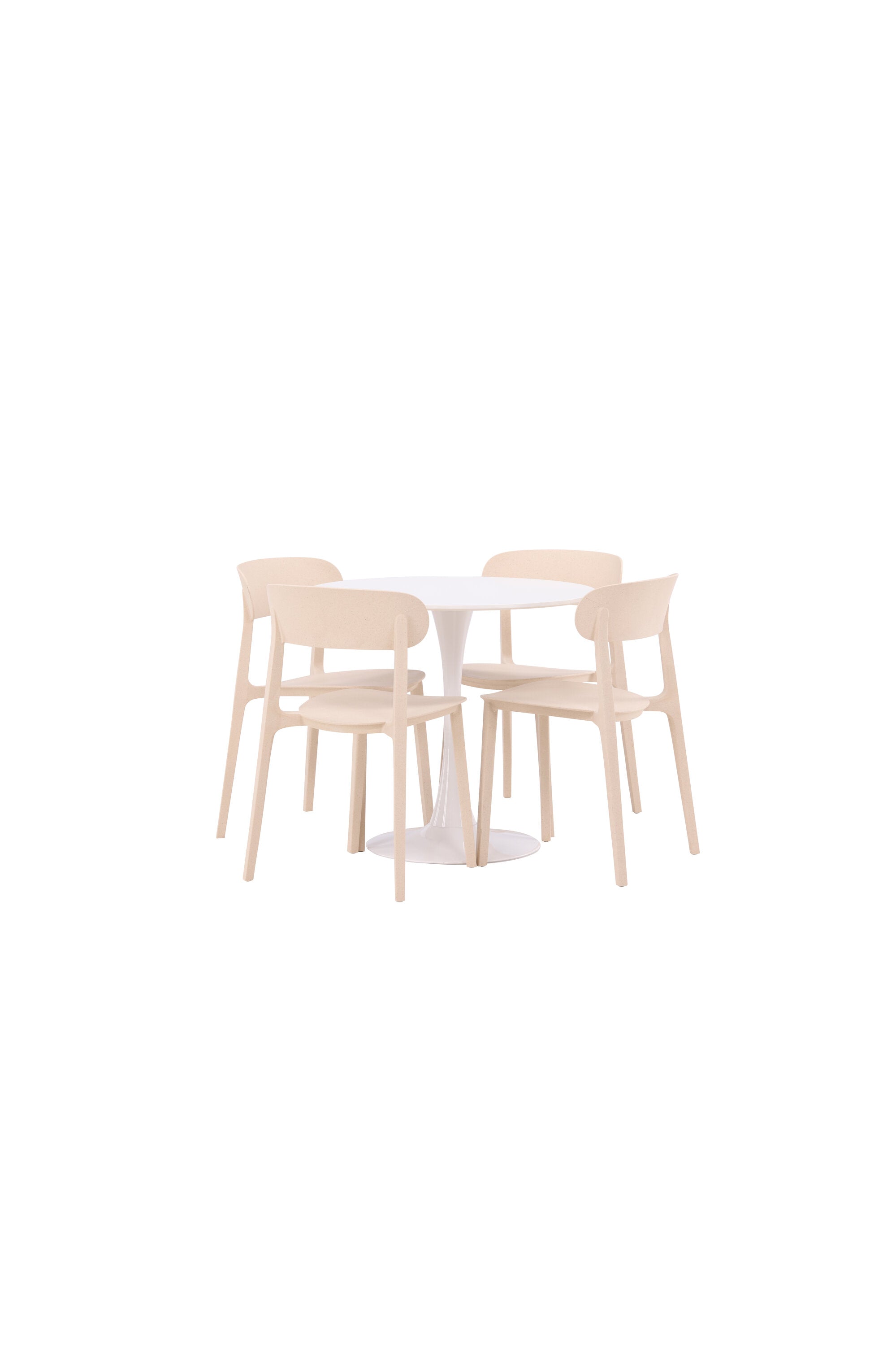 Hamden Esszimmerset + Åstol ⌀80cm/4St. in Beige präsentiert im Onlineshop von KAQTU Design AG. Esszimmerset ist von Venture Home