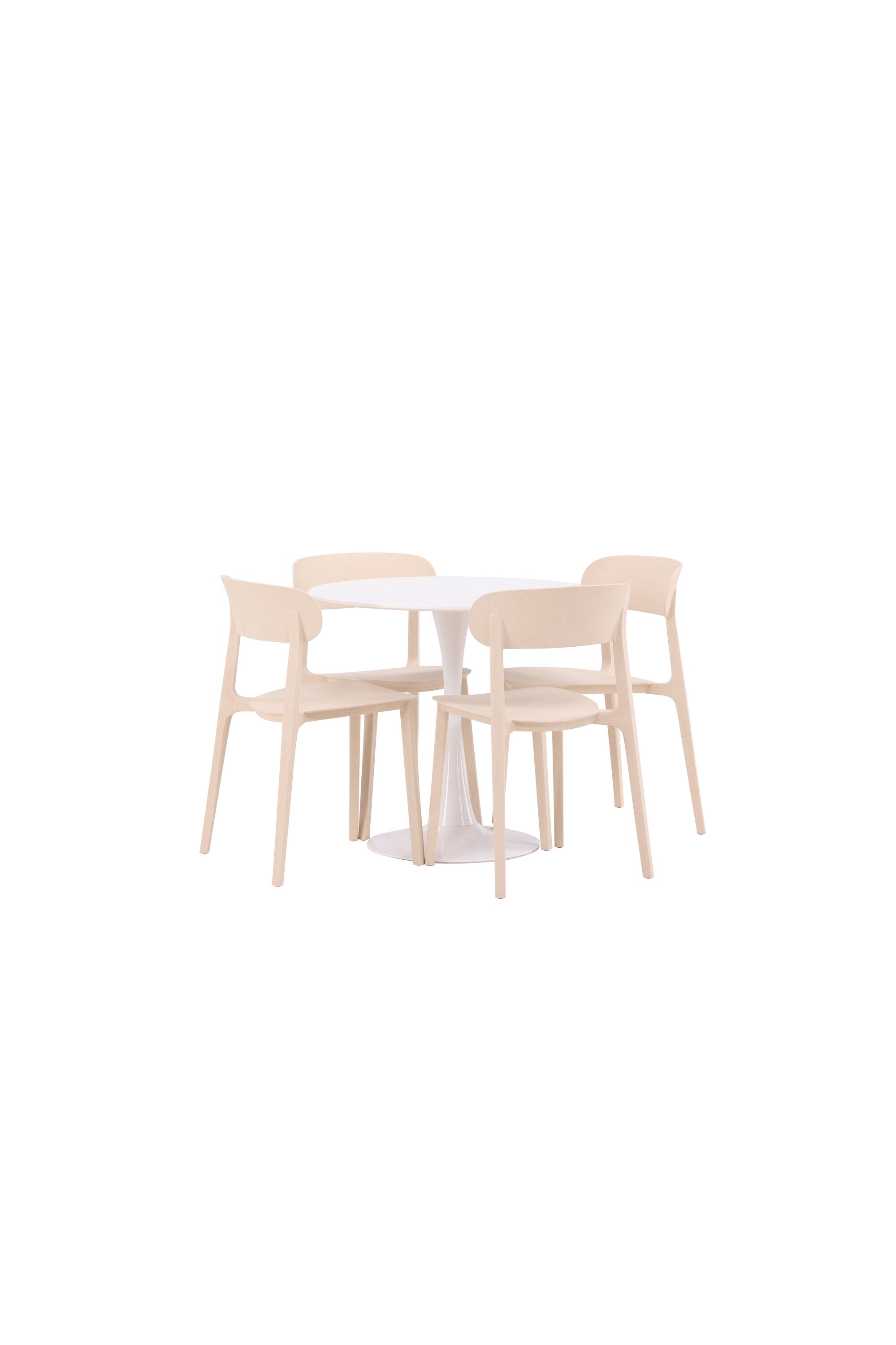 Hamden Esszimmerset + Åstol ⌀80cm/4St. in Beige präsentiert im Onlineshop von KAQTU Design AG. Esszimmerset ist von Venture Home