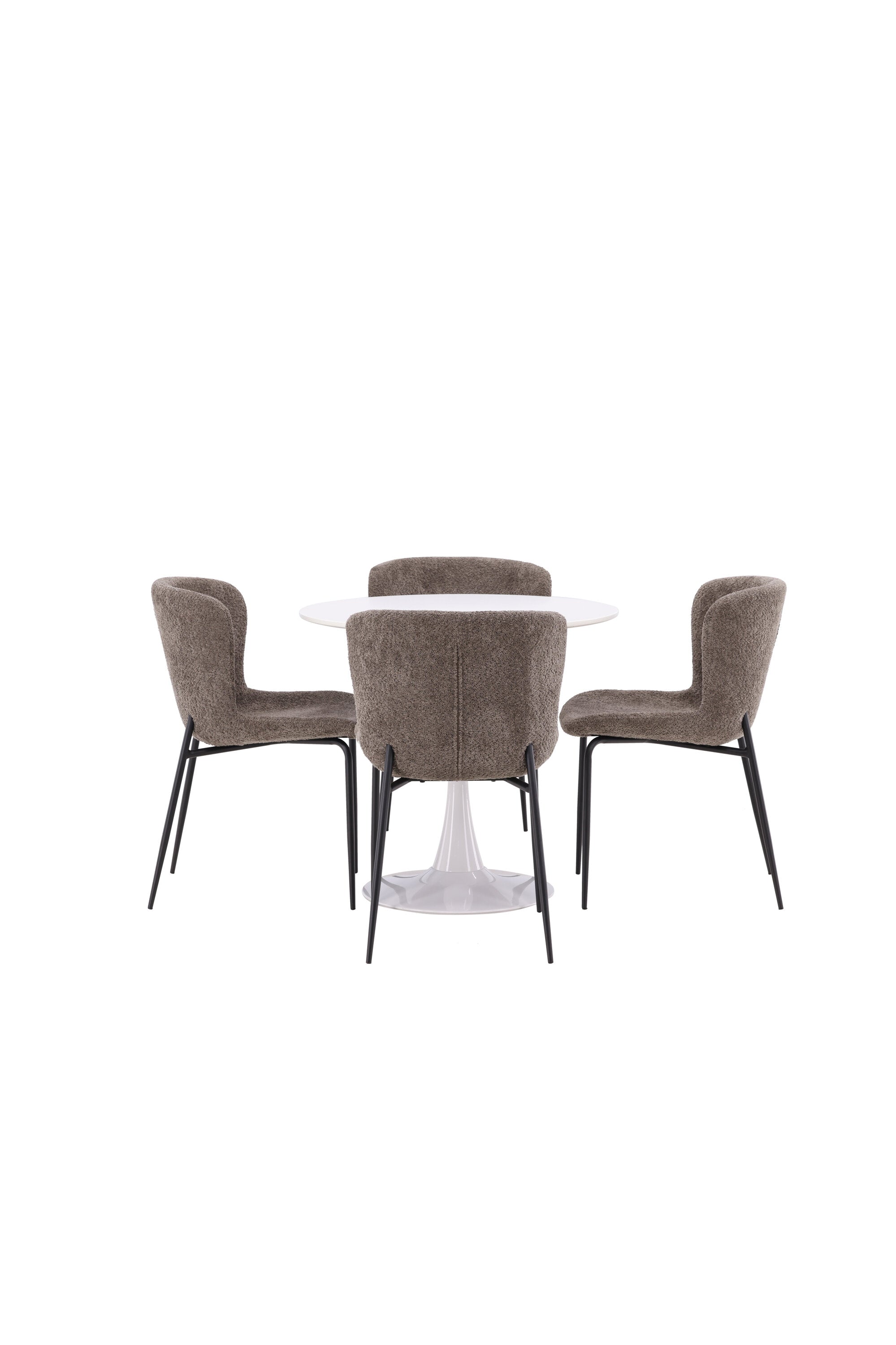 Hamden Esszimmerset + Modesto ⌀80cm/4St. in Schwarz, Dunkelgrau präsentiert im Onlineshop von KAQTU Design AG. Esszimmerset ist von Venture Home