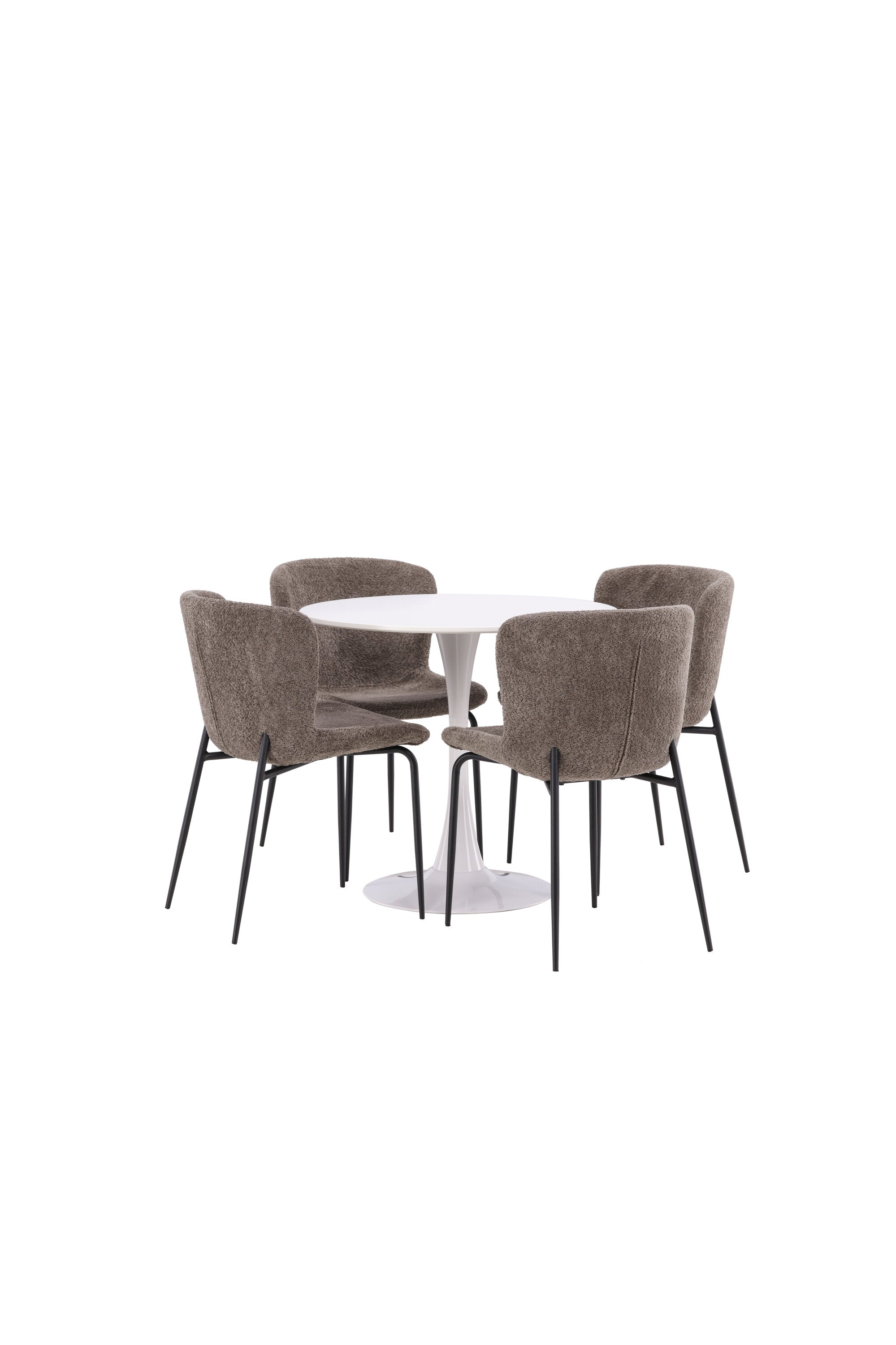 Hamden Esszimmerset + Modesto ⌀80cm/4St. in Schwarz, Dunkelgrau präsentiert im Onlineshop von KAQTU Design AG. Esszimmerset ist von Venture Home
