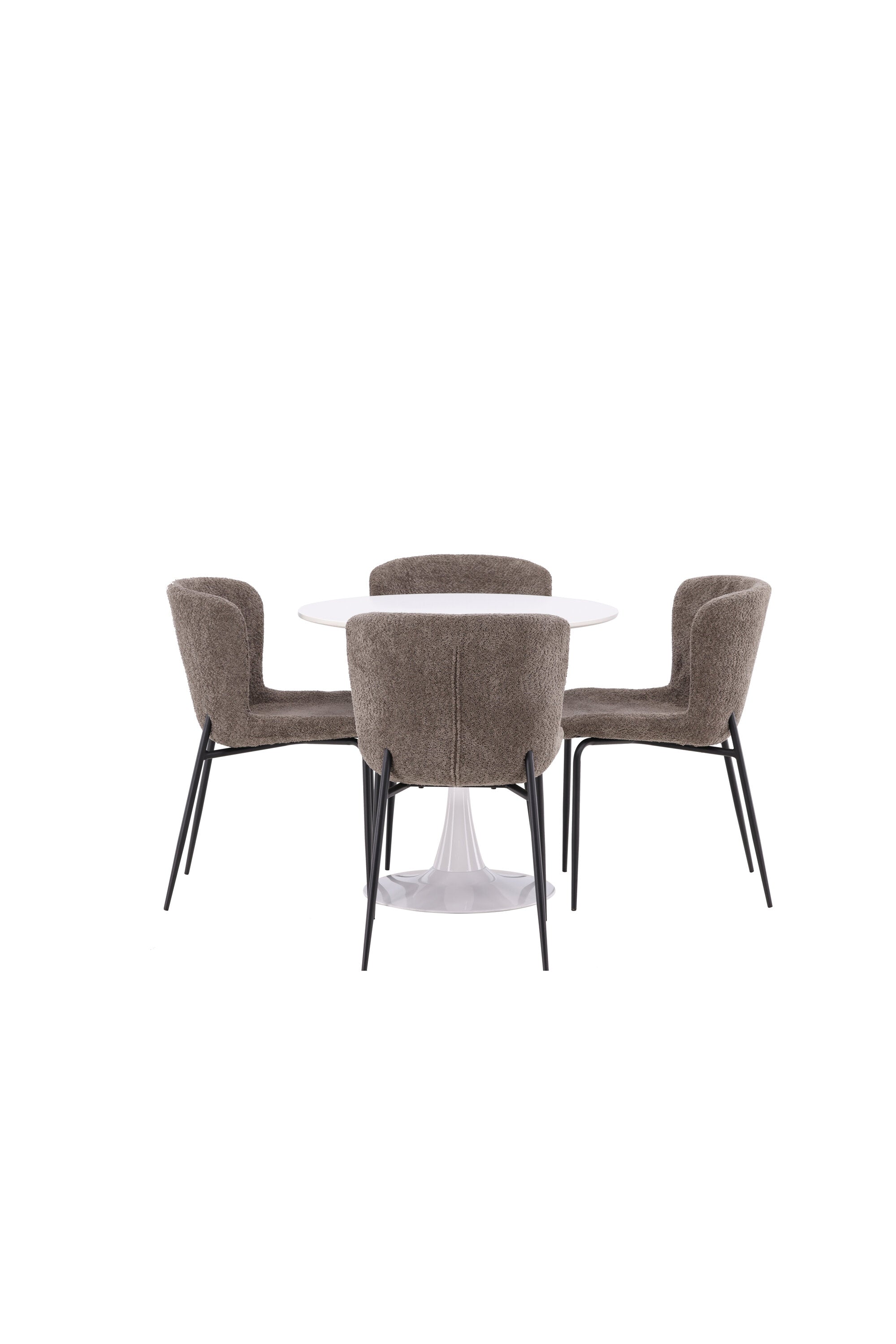 Hamden Esszimmerset + Modesto ⌀80cm/4St. in Schwarz, Dunkelgrau präsentiert im Onlineshop von KAQTU Design AG. Esszimmerset ist von Venture Home