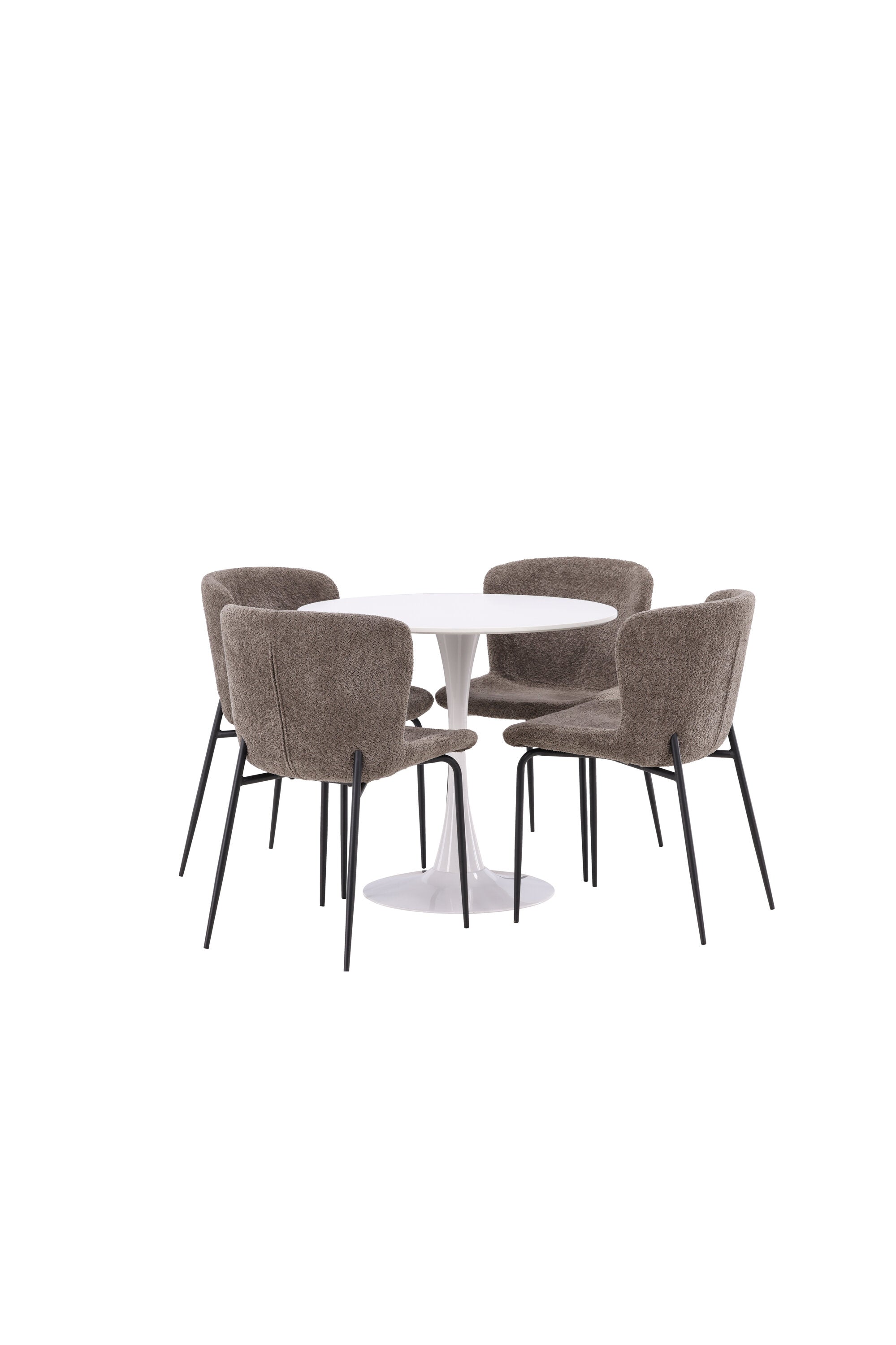 Hamden Esszimmerset + Modesto ⌀80cm/4St. in Schwarz, Dunkelgrau präsentiert im Onlineshop von KAQTU Design AG. Esszimmerset ist von Venture Home