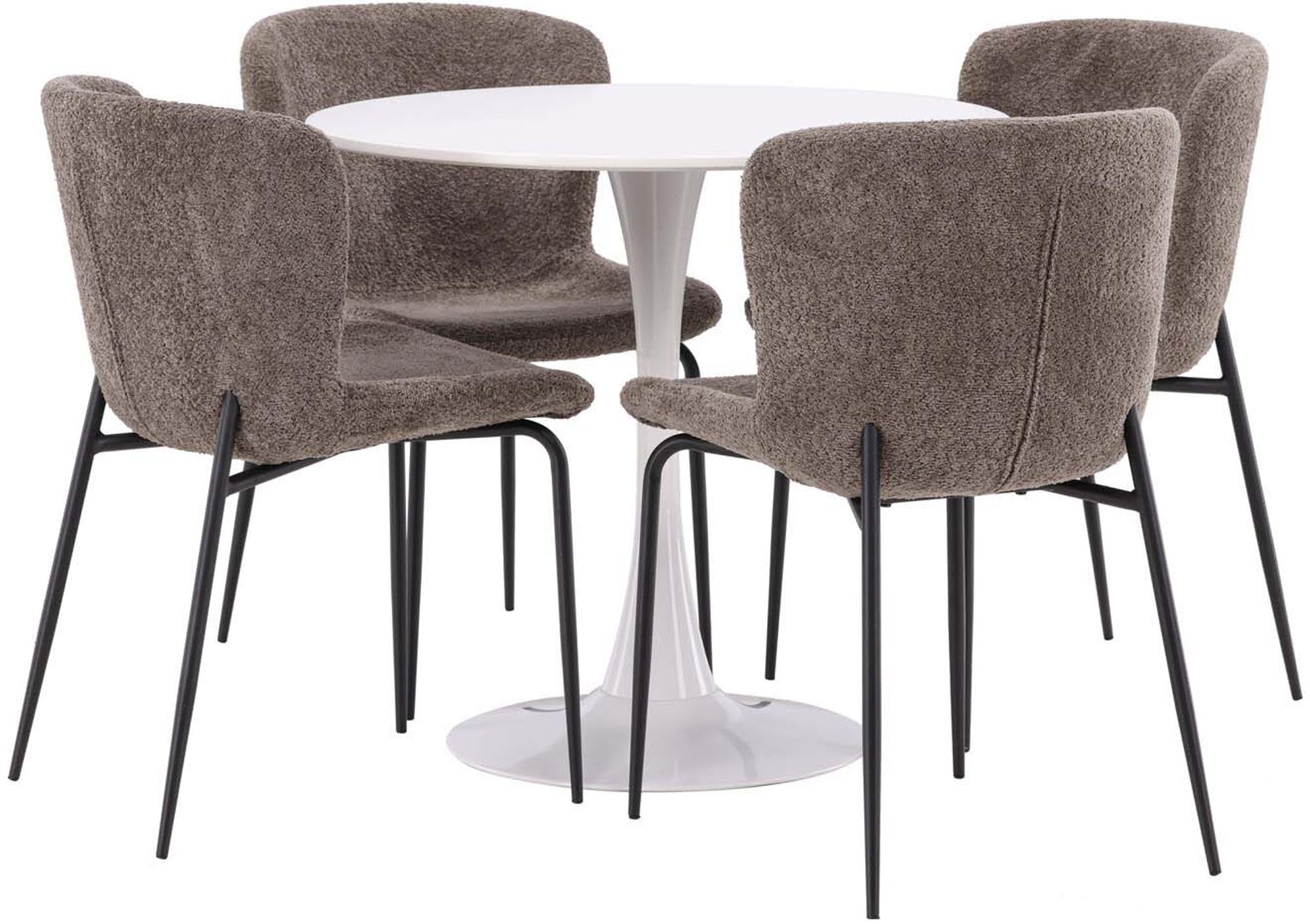 Modernes Hamden Set mit kompaktem Modesto Tisch für 4 Personen.