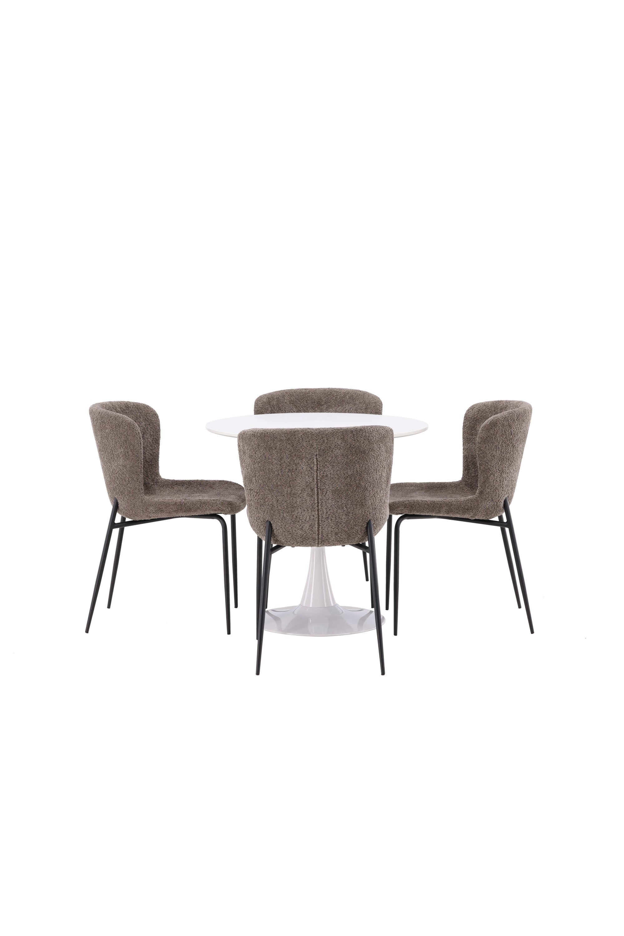 Hamden Esszimmerset + Modesto ⌀80cm/4St. in Schwarz, Dunkelgrau präsentiert im Onlineshop von KAQTU Design AG. Esszimmerset ist von Venture Home