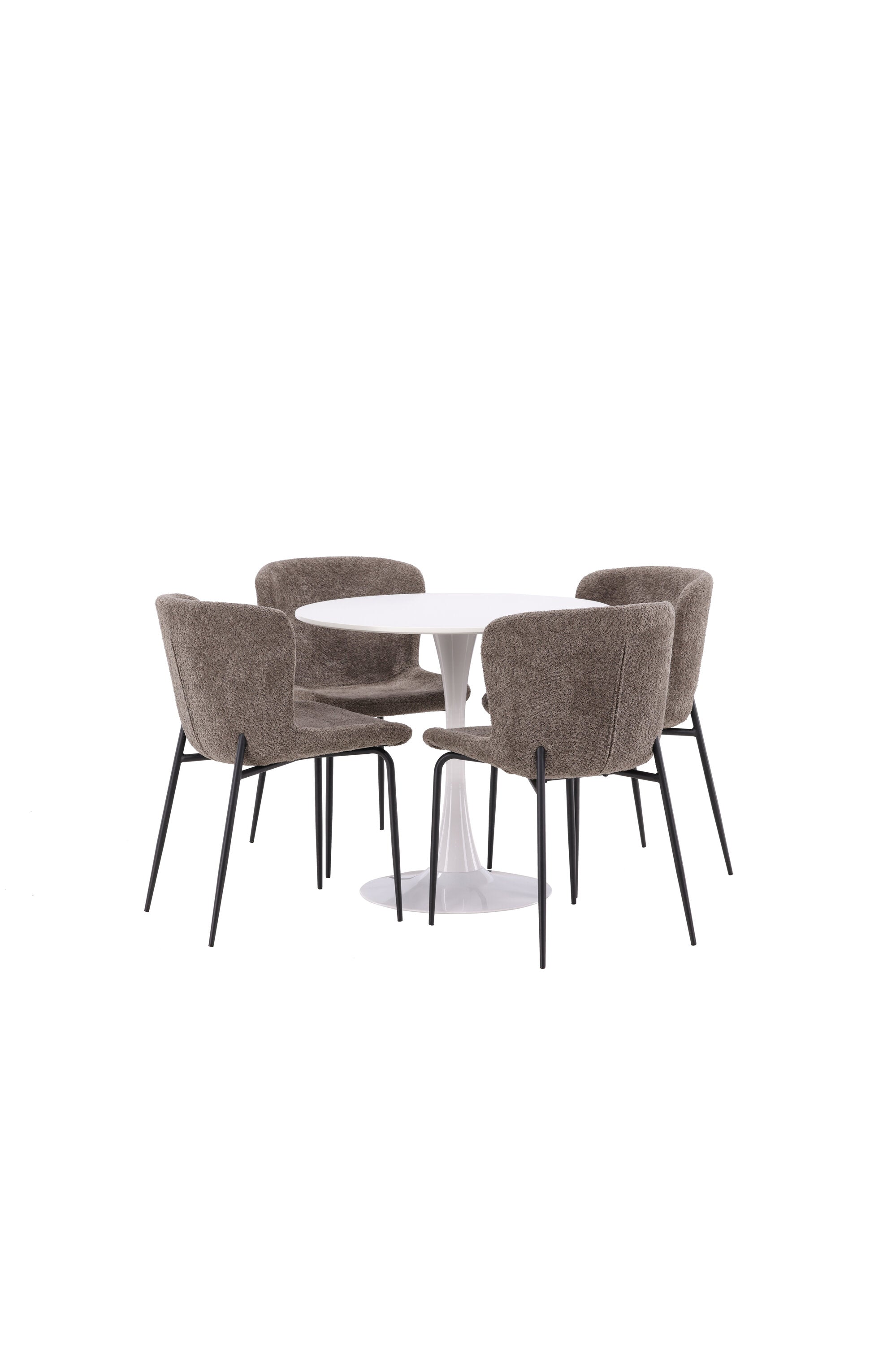 Hamden Esszimmerset + Modesto ⌀80cm/4St. in Schwarz, Dunkelgrau präsentiert im Onlineshop von KAQTU Design AG. Esszimmerset ist von Venture Home