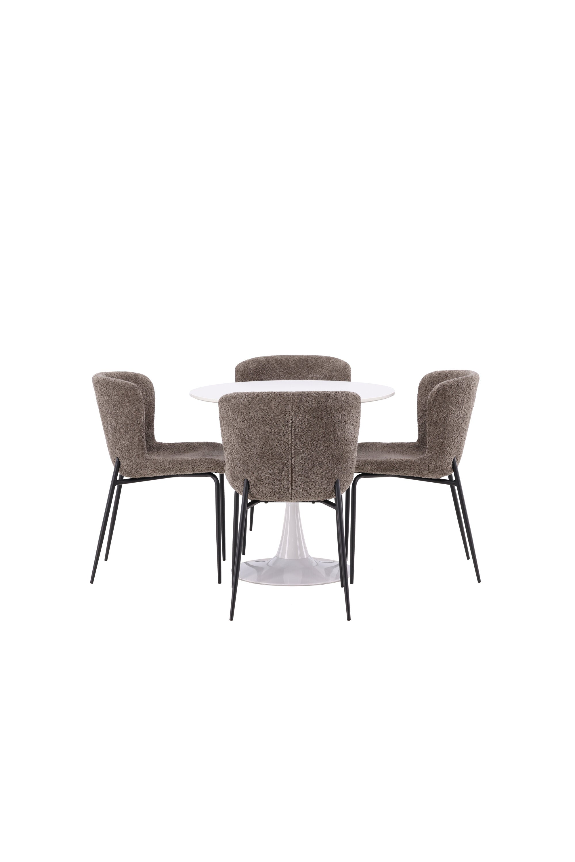 Hamden Esszimmerset + Modesto ⌀80cm/4St. in Schwarz, Dunkelgrau präsentiert im Onlineshop von KAQTU Design AG. Esszimmerset ist von Venture Home