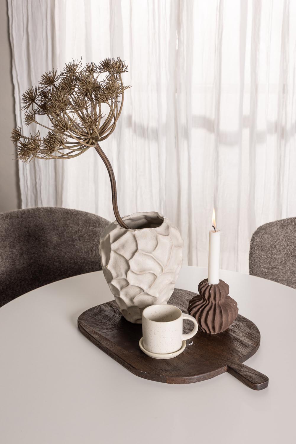 Hamden Esszimmerset + Modesto ⌀80cm/4St. in Schwarz, Dunkelgrau präsentiert im Onlineshop von KAQTU Design AG. Esszimmerset ist von Venture Home
