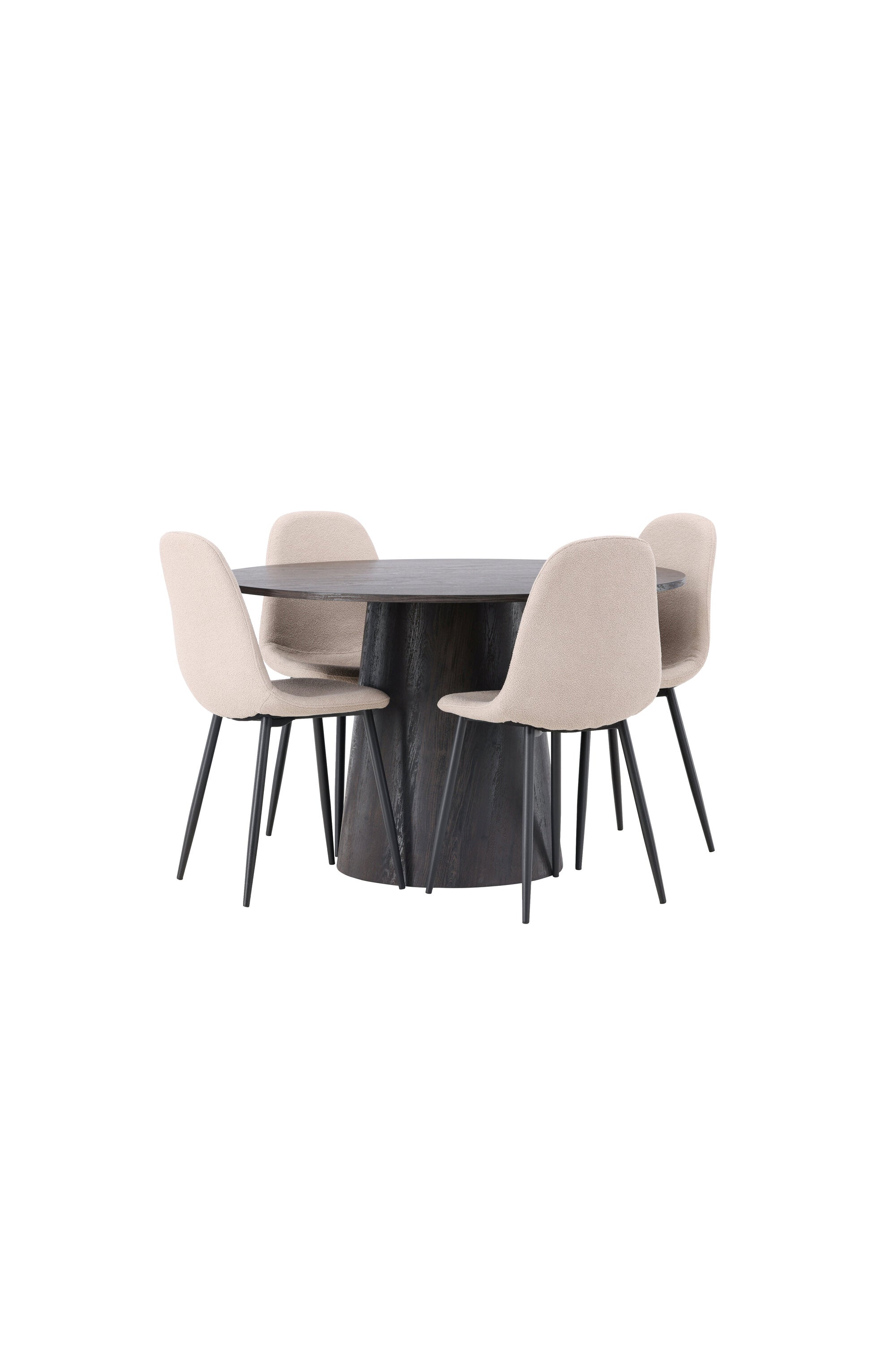 Lanzo Esszimmerset + Polar ⌀120cm/4St. in Braun / Beige / Schwarz präsentiert im Onlineshop von KAQTU Design AG. Esszimmerset ist von Venture Home
