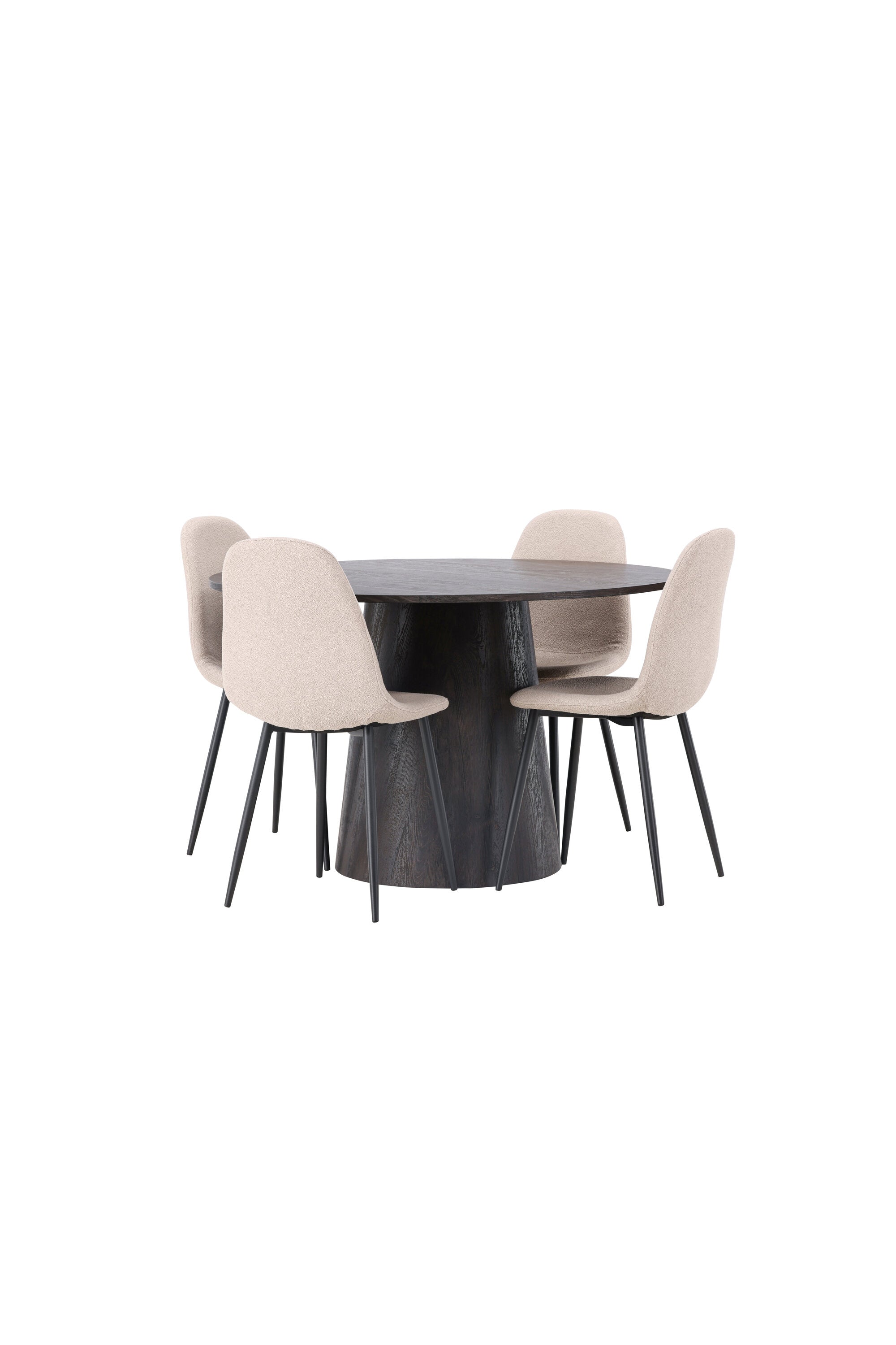 Lanzo Esszimmerset + Polar ⌀120cm/4St. in Braun / Beige / Schwarz präsentiert im Onlineshop von KAQTU Design AG. Esszimmerset ist von Venture Home