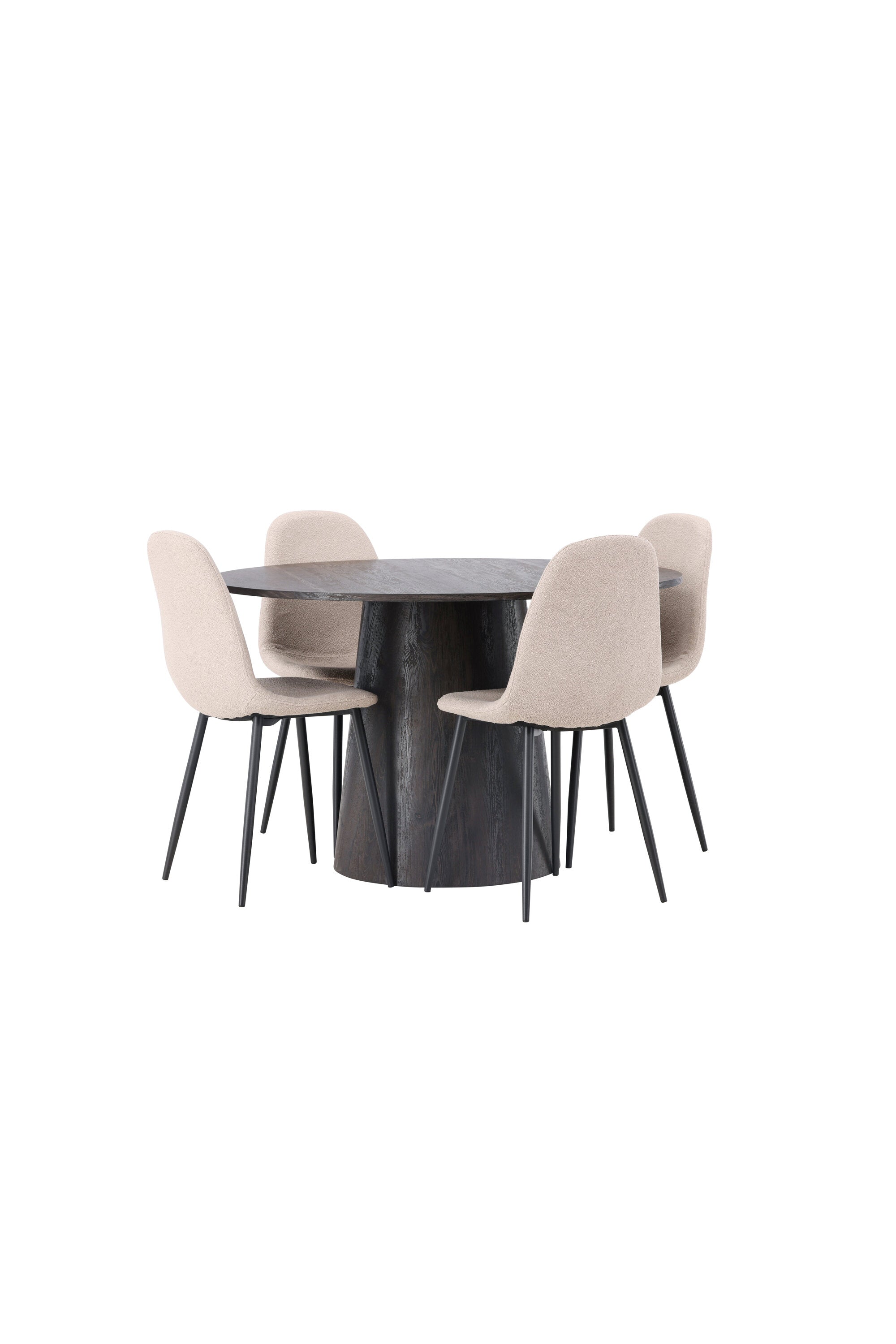 Lanzo Esszimmerset + Polar ⌀120cm/4St. in Braun / Beige / Schwarz präsentiert im Onlineshop von KAQTU Design AG. Esszimmerset ist von Venture Home