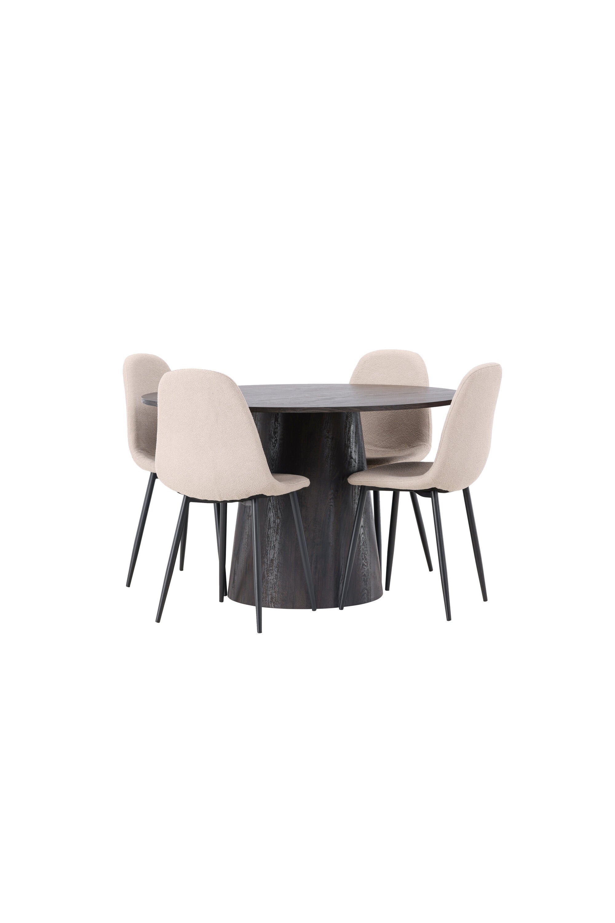Lanzo Esszimmerset + Polar ⌀120cm/4St. in Braun / Beige / Schwarz präsentiert im Onlineshop von KAQTU Design AG. Esszimmerset ist von Venture Home