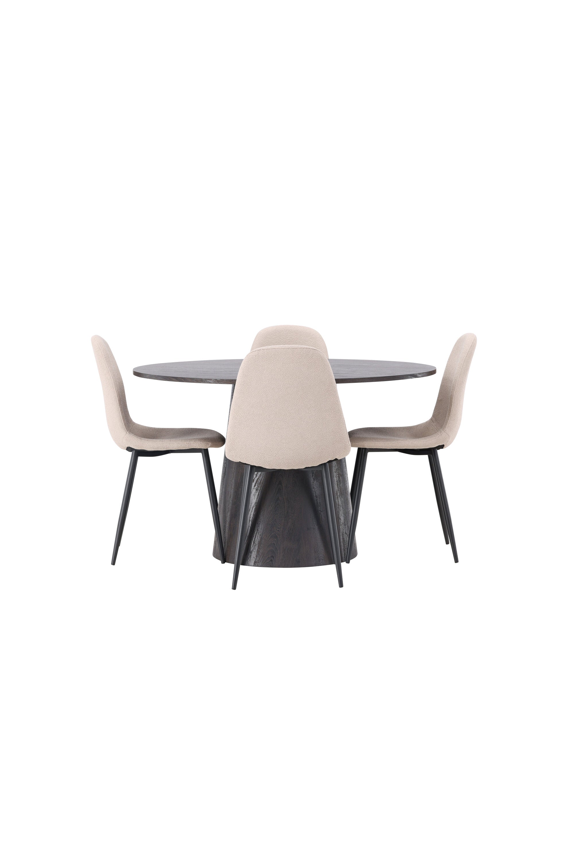 Lanzo Esszimmerset + Polar ⌀120cm/4St. in Braun / Beige / Schwarz präsentiert im Onlineshop von KAQTU Design AG. Esszimmerset ist von Venture Home