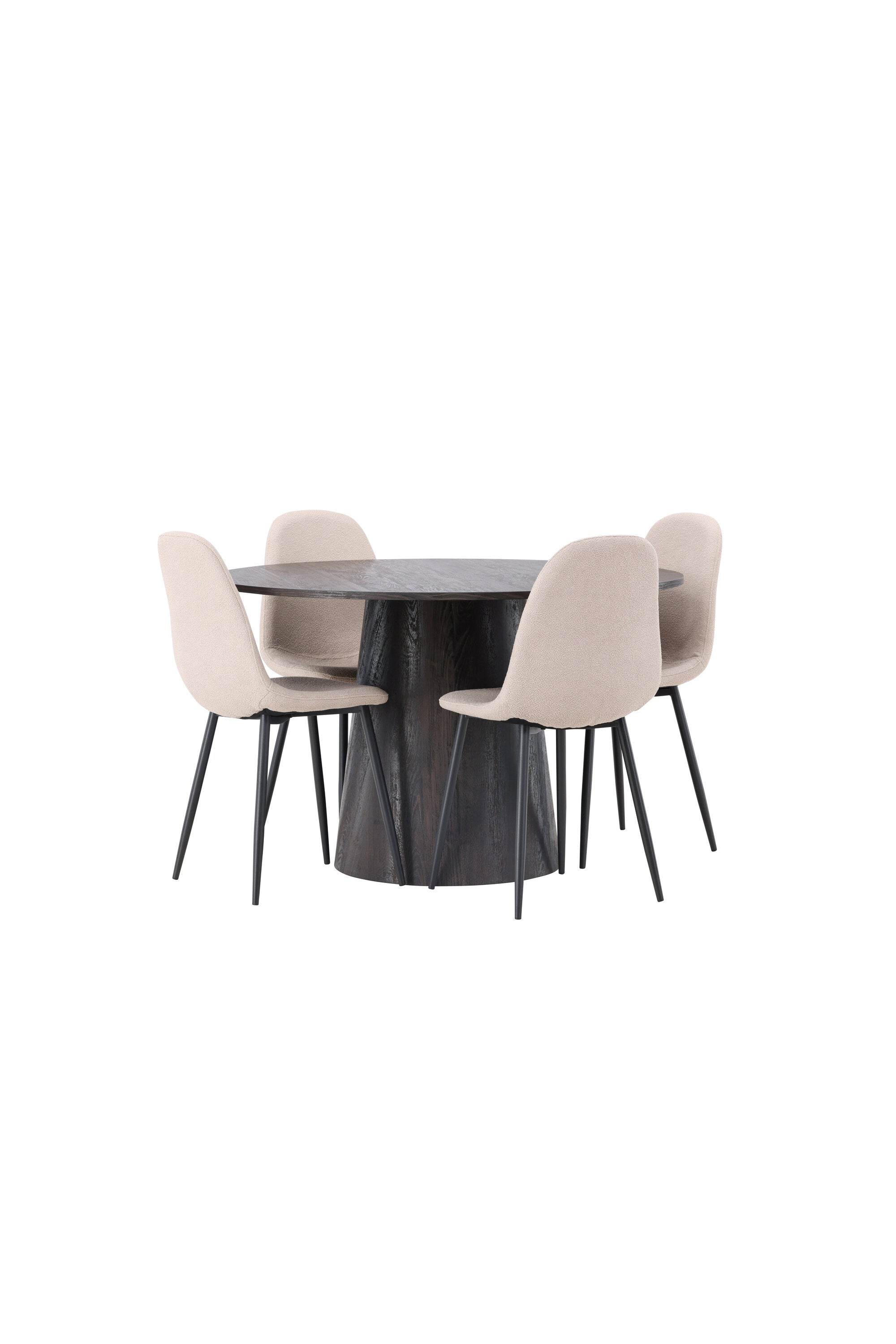 Lanzo Esszimmerset + Polar ⌀120cm/4St. in Braun / Beige / Schwarz präsentiert im Onlineshop von KAQTU Design AG. Esszimmerset ist von Venture Home