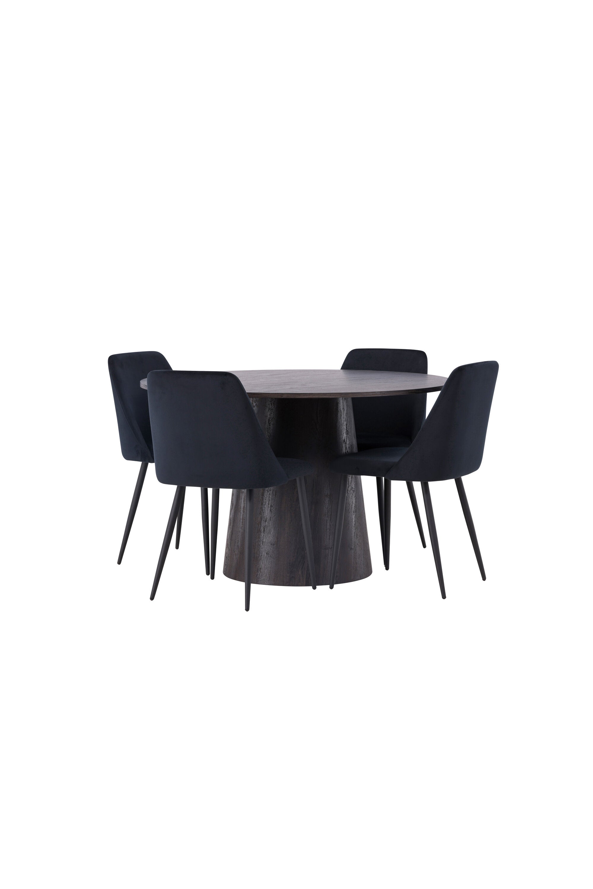 Lanzo Esszimmerset + Night ⌀120cm/4St. in Schwarz präsentiert im Onlineshop von KAQTU Design AG. Esszimmerset ist von Venture Home