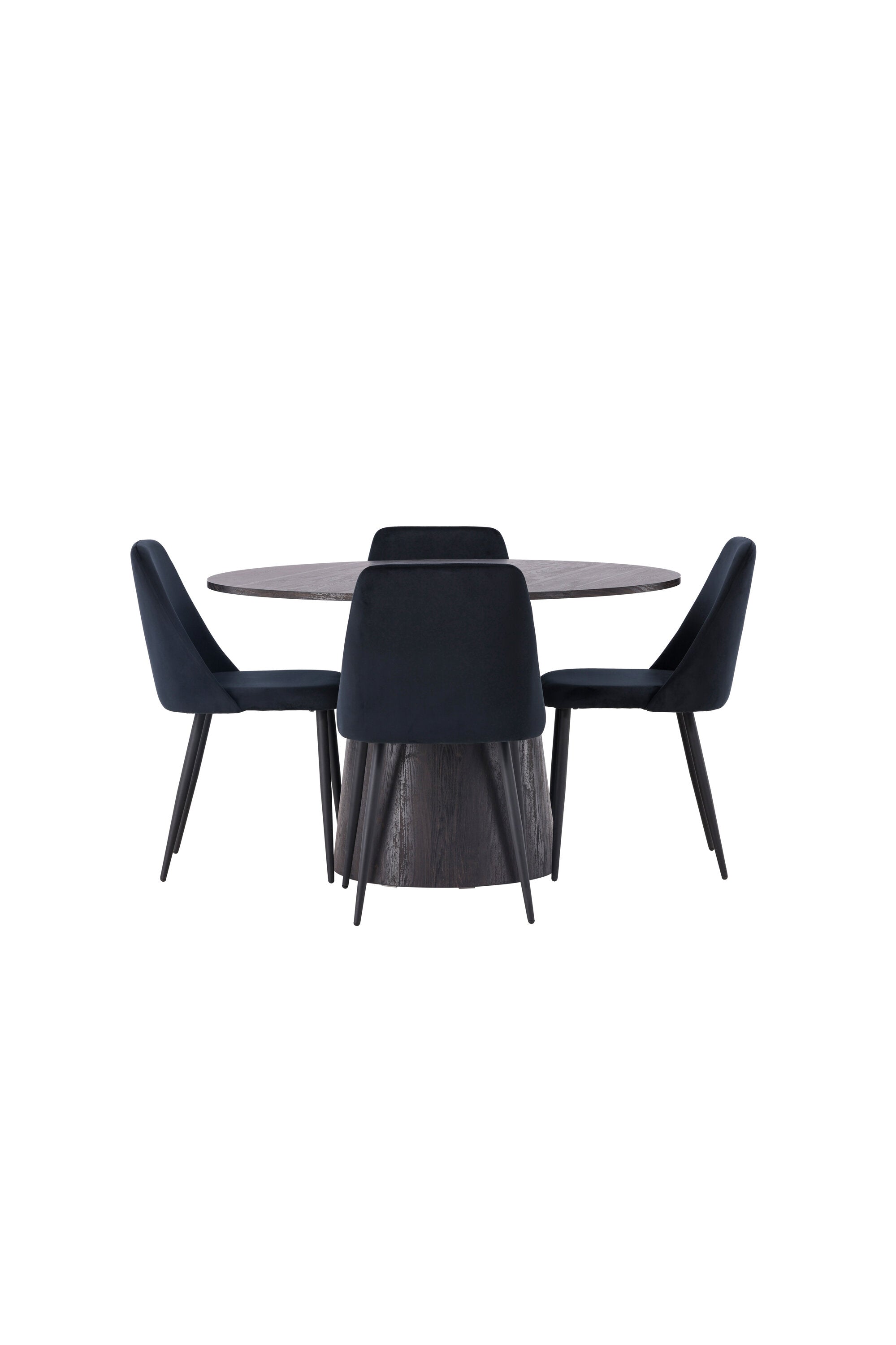 Lanzo Esszimmerset + Night ⌀120cm/4St. in Schwarz präsentiert im Onlineshop von KAQTU Design AG. Esszimmerset ist von Venture Home