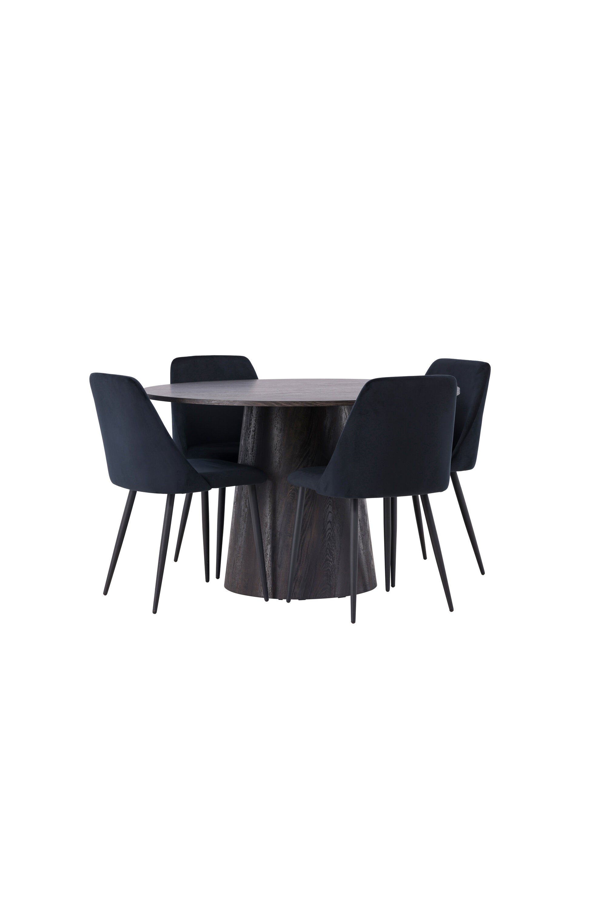 Lanzo Esszimmerset + Night ⌀120cm/4St. in Schwarz präsentiert im Onlineshop von KAQTU Design AG. Esszimmerset ist von Venture Home