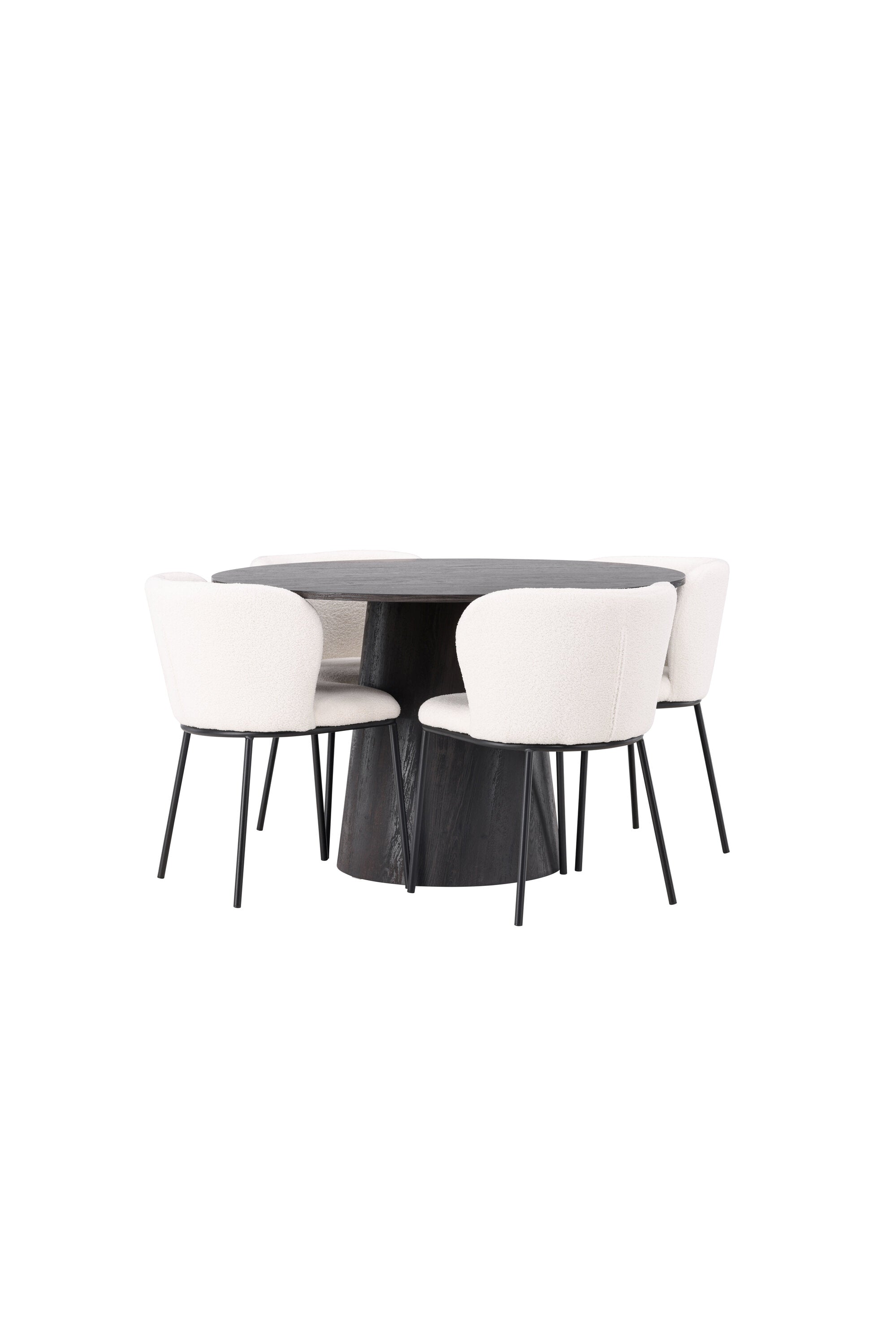 Lanzo Esszimmerset + Edina ⌀120cm/4St. in Braun / Schwarz-Weiss präsentiert im Onlineshop von KAQTU Design AG. Esszimmerset ist von Venture Home