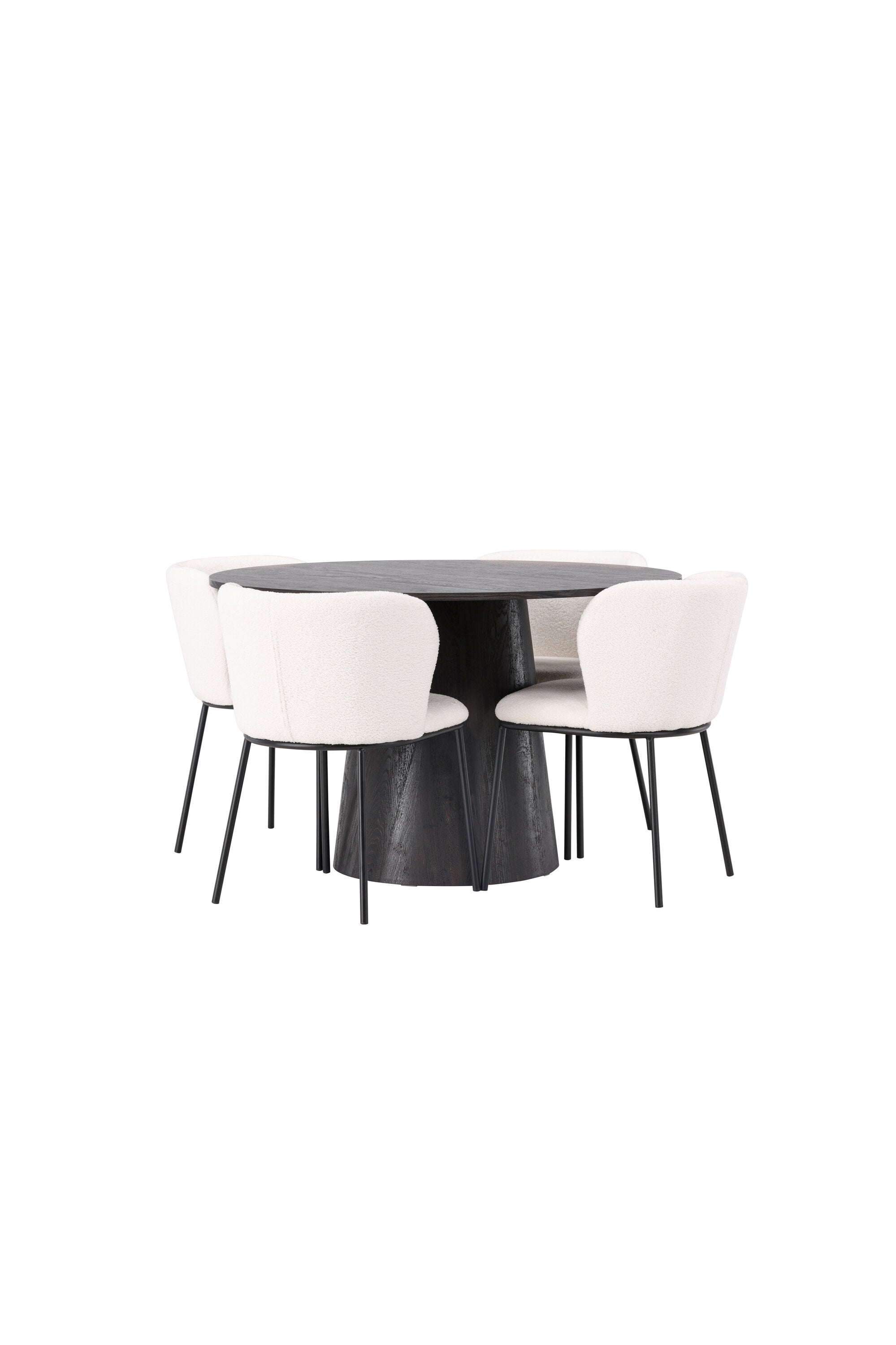 Lanzo Esszimmerset + Edina ⌀120cm/4St. in Braun / Schwarz-Weiss präsentiert im Onlineshop von KAQTU Design AG. Esszimmerset ist von Venture Home