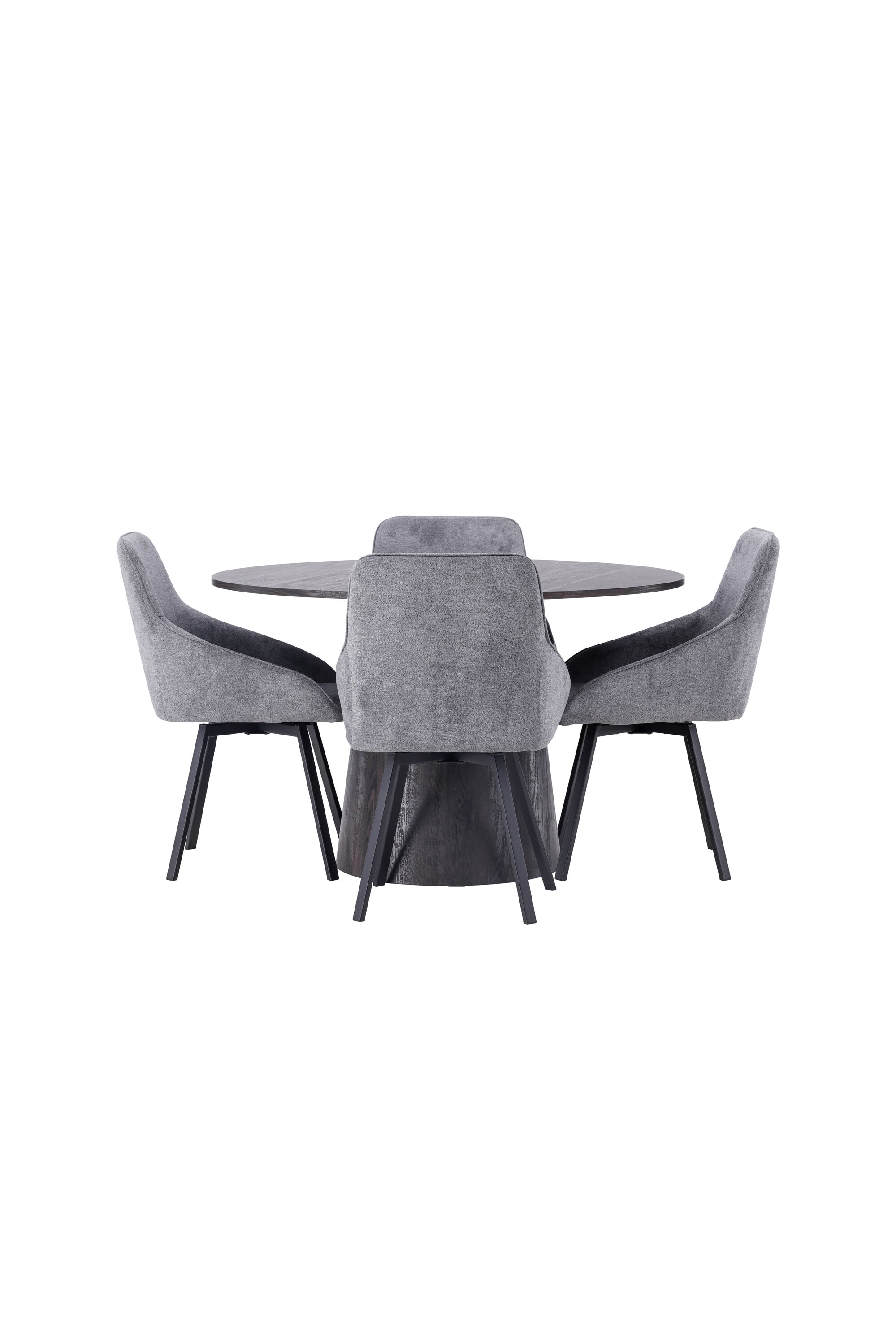Lanzo Esszimmerset + Rosie ⌀120cm/4St. in Schwarzgrau präsentiert im Onlineshop von KAQTU Design AG. Esszimmerset ist von Venture Home