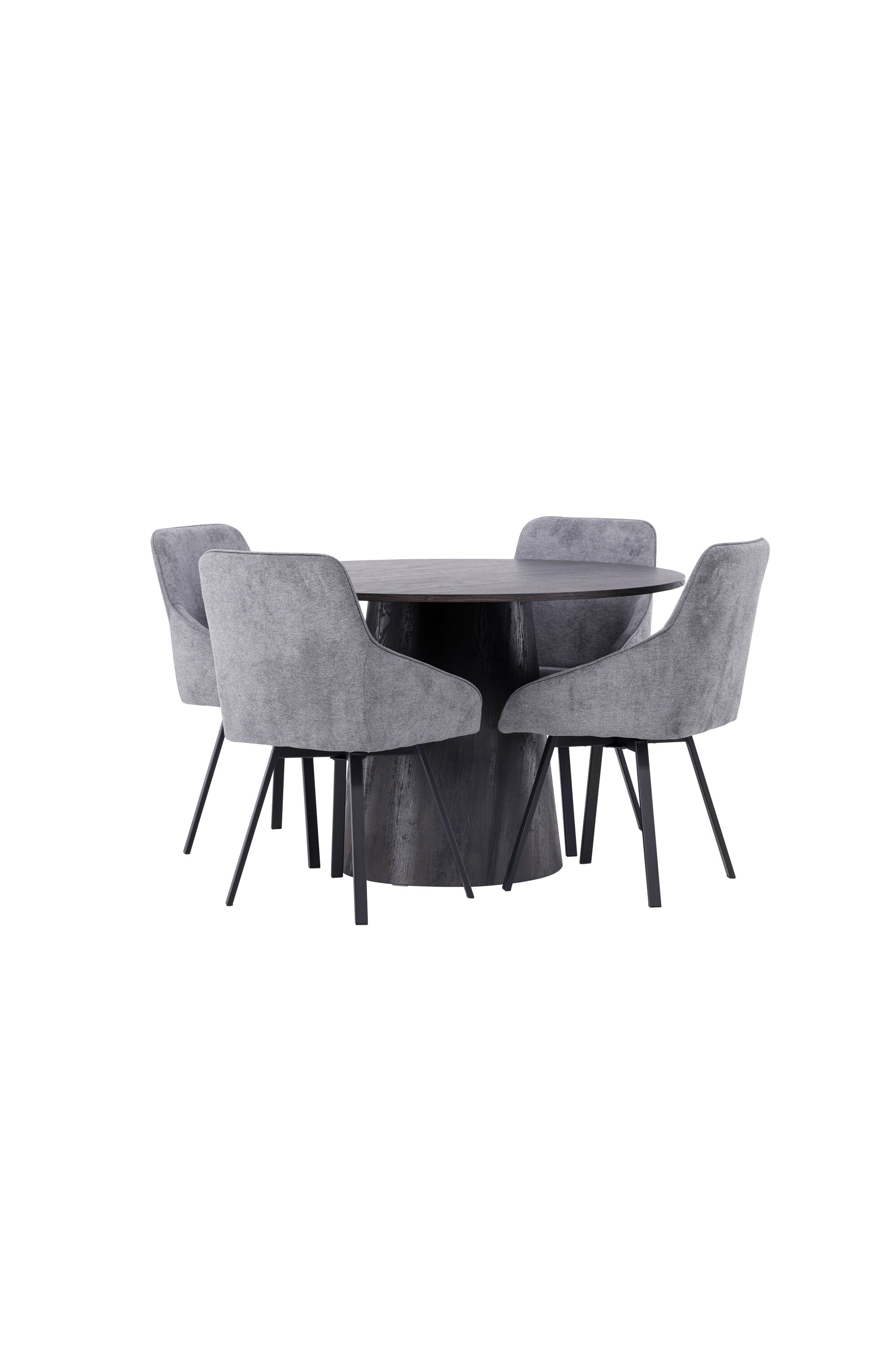 Lanzo Esszimmerset + Rosie ⌀120cm/4St. in Schwarzgrau präsentiert im Onlineshop von KAQTU Design AG. Esszimmerset ist von Venture Home