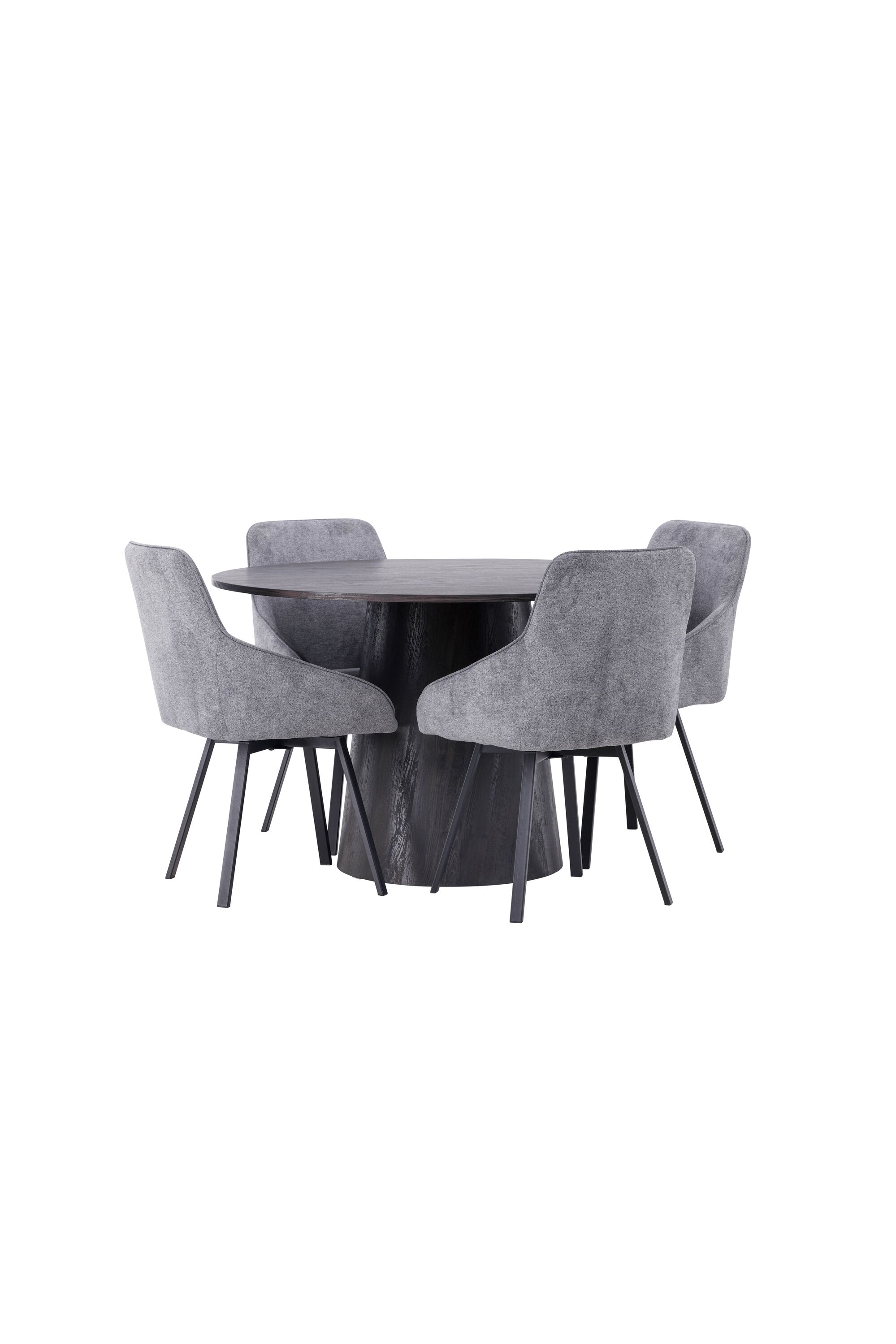 Lanzo Esszimmerset + Rosie ⌀120cm/4St. in Schwarzgrau präsentiert im Onlineshop von KAQTU Design AG. Esszimmerset ist von Venture Home