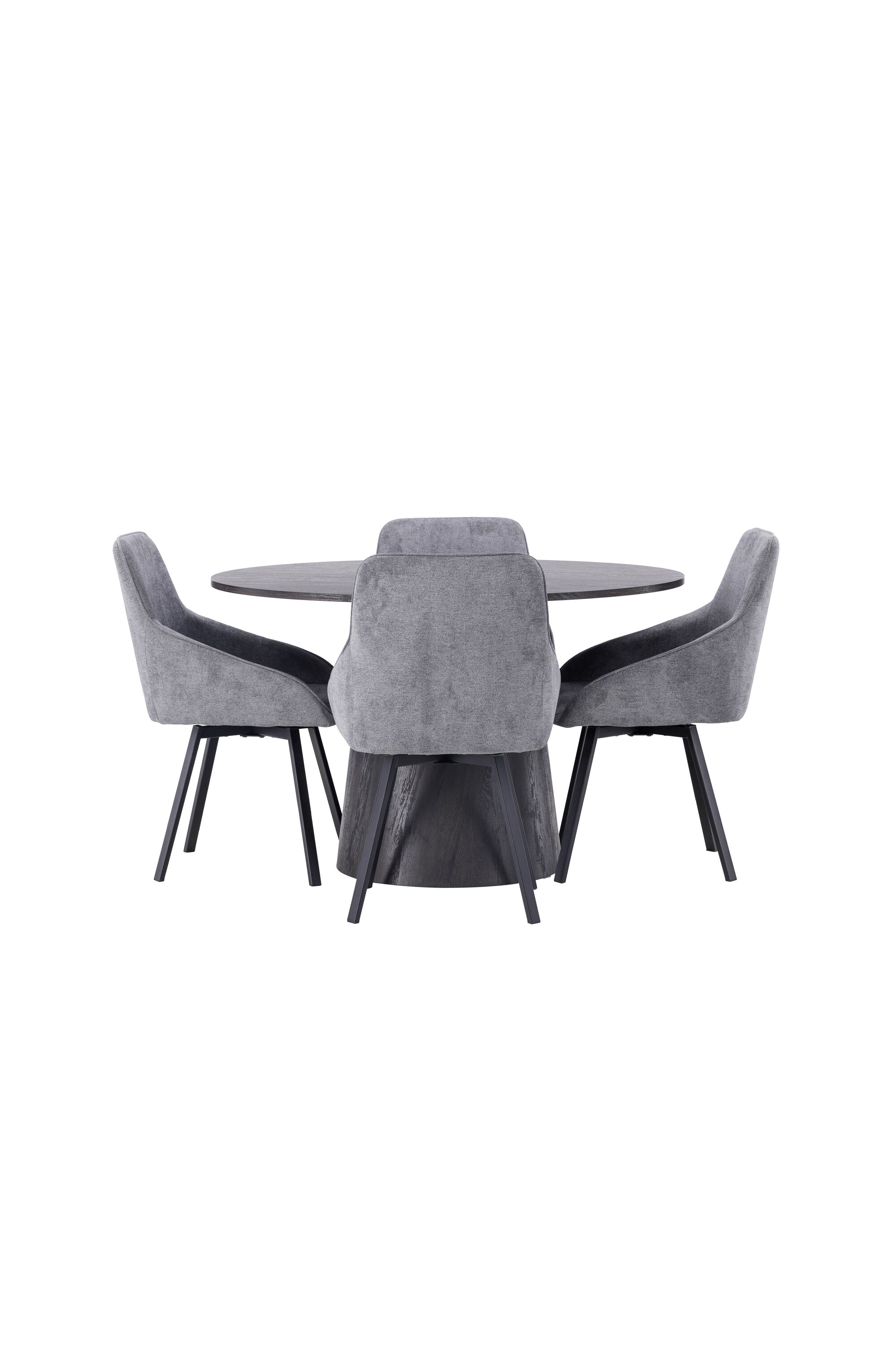 Lanzo Esszimmerset + Rosie ⌀120cm/4St. in Schwarzgrau präsentiert im Onlineshop von KAQTU Design AG. Esszimmerset ist von Venture Home