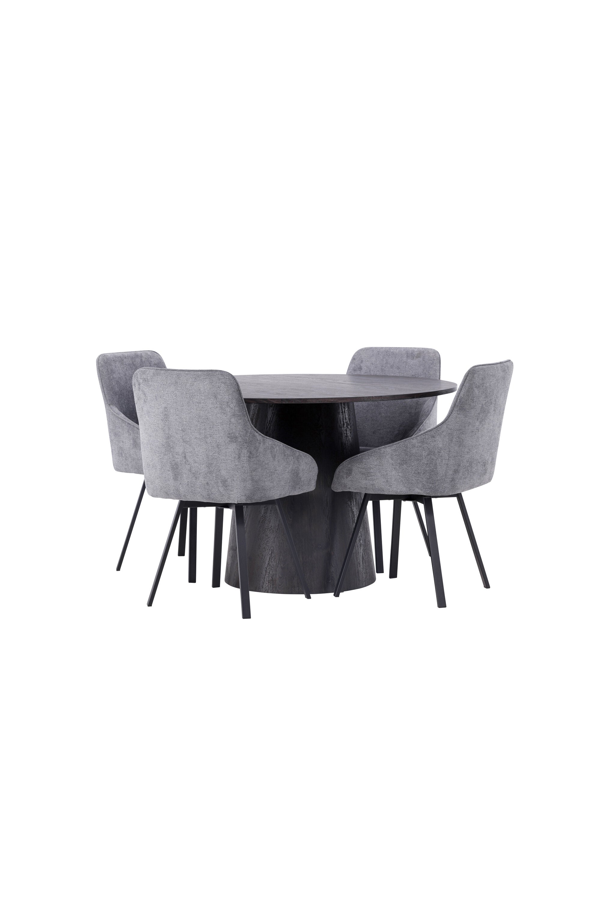 Lanzo Esszimmerset + Rosie ⌀120cm/4St. in Schwarzgrau präsentiert im Onlineshop von KAQTU Design AG. Esszimmerset ist von Venture Home