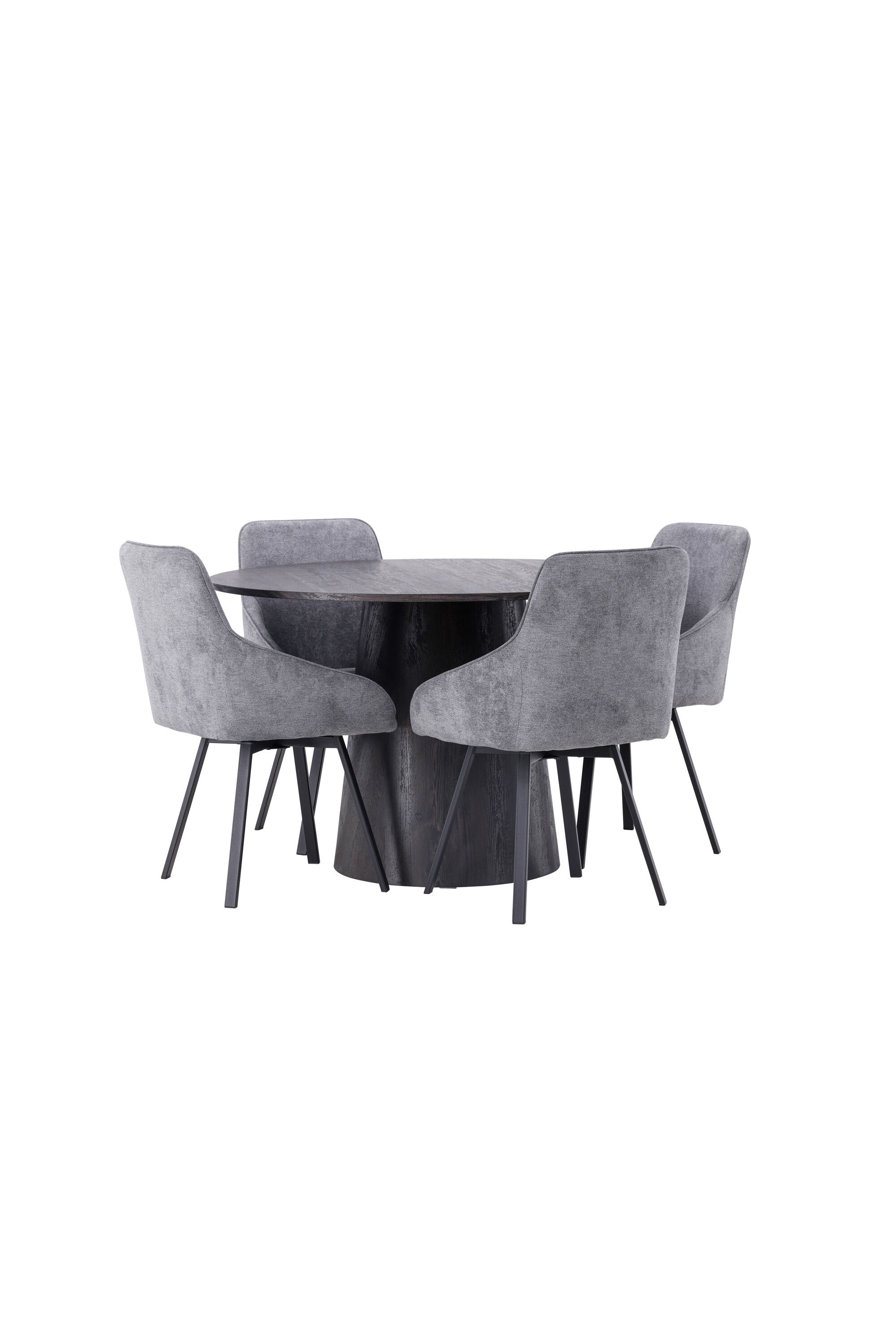 Lanzo Esszimmerset + Rosie ⌀120cm/4St. in Schwarzgrau präsentiert im Onlineshop von KAQTU Design AG. Esszimmerset ist von Venture Home