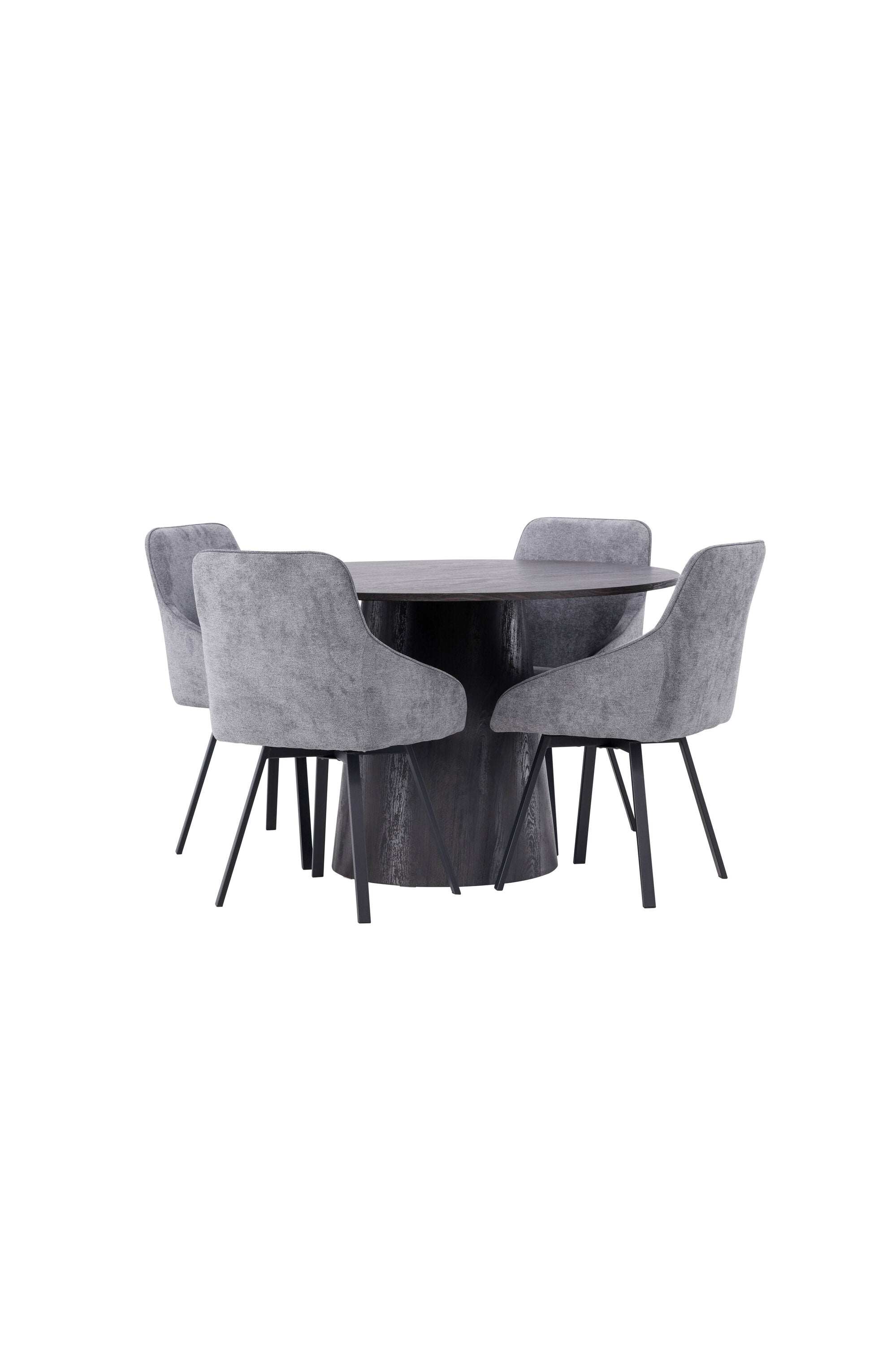 Lanzo Esszimmerset + Rosie ⌀120cm/4St. in Schwarzgrau präsentiert im Onlineshop von KAQTU Design AG. Esszimmerset ist von Venture Home