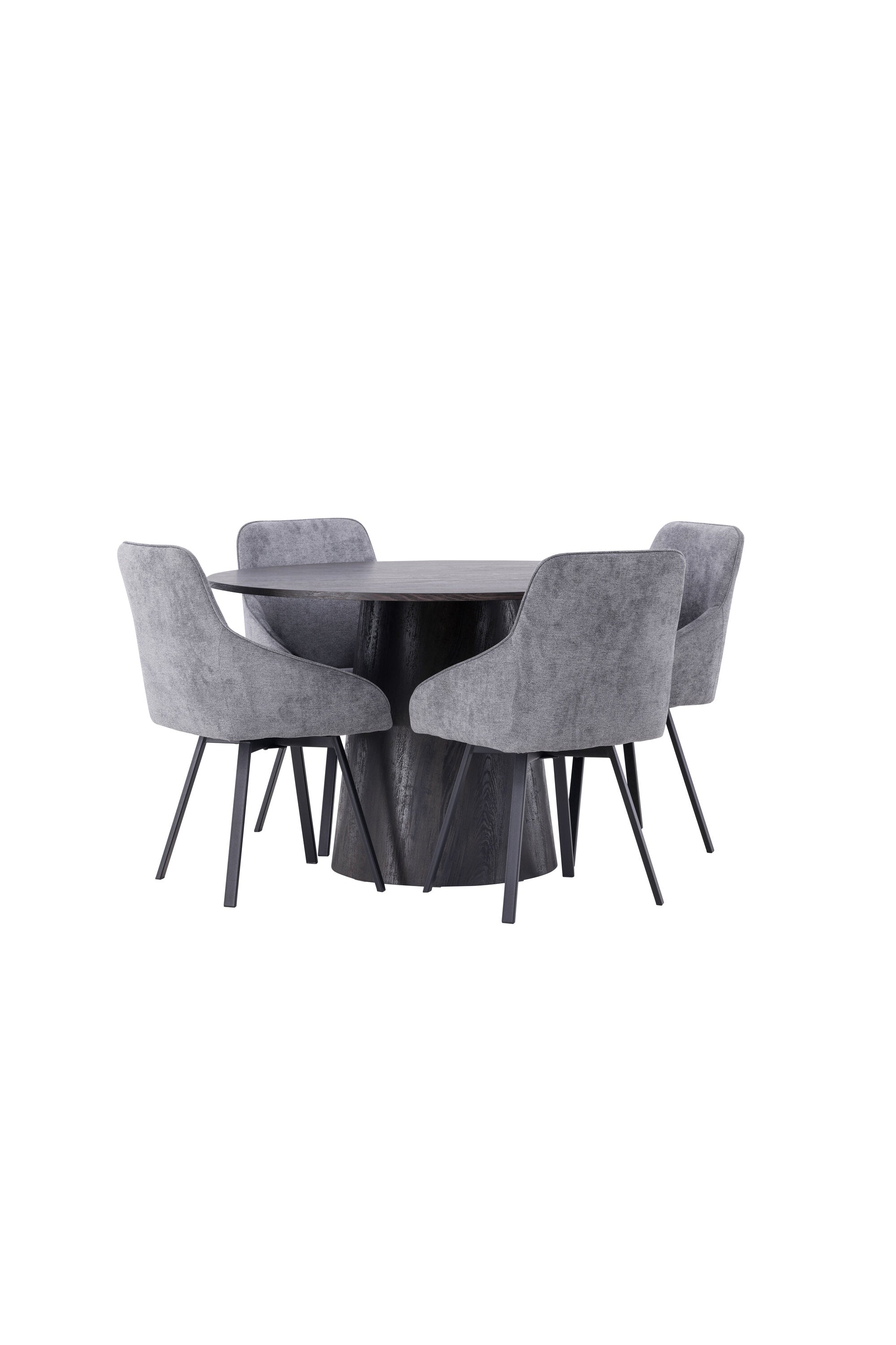 Lanzo Esszimmerset + Rosie ⌀120cm/4St. in Schwarzgrau präsentiert im Onlineshop von KAQTU Design AG. Esszimmerset ist von Venture Home
