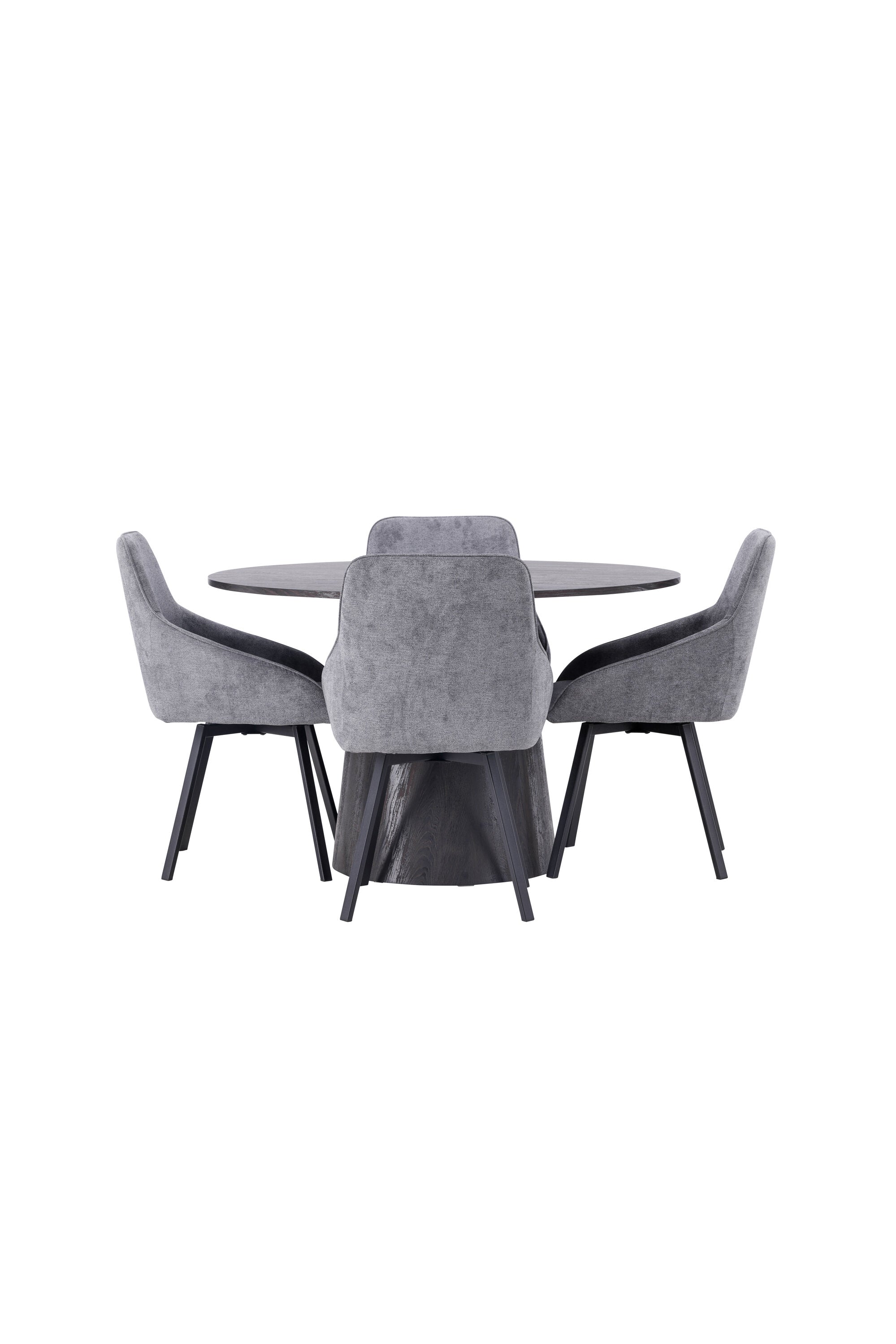 Lanzo Esszimmerset + Rosie ⌀120cm/4St. in Schwarzgrau präsentiert im Onlineshop von KAQTU Design AG. Esszimmerset ist von Venture Home