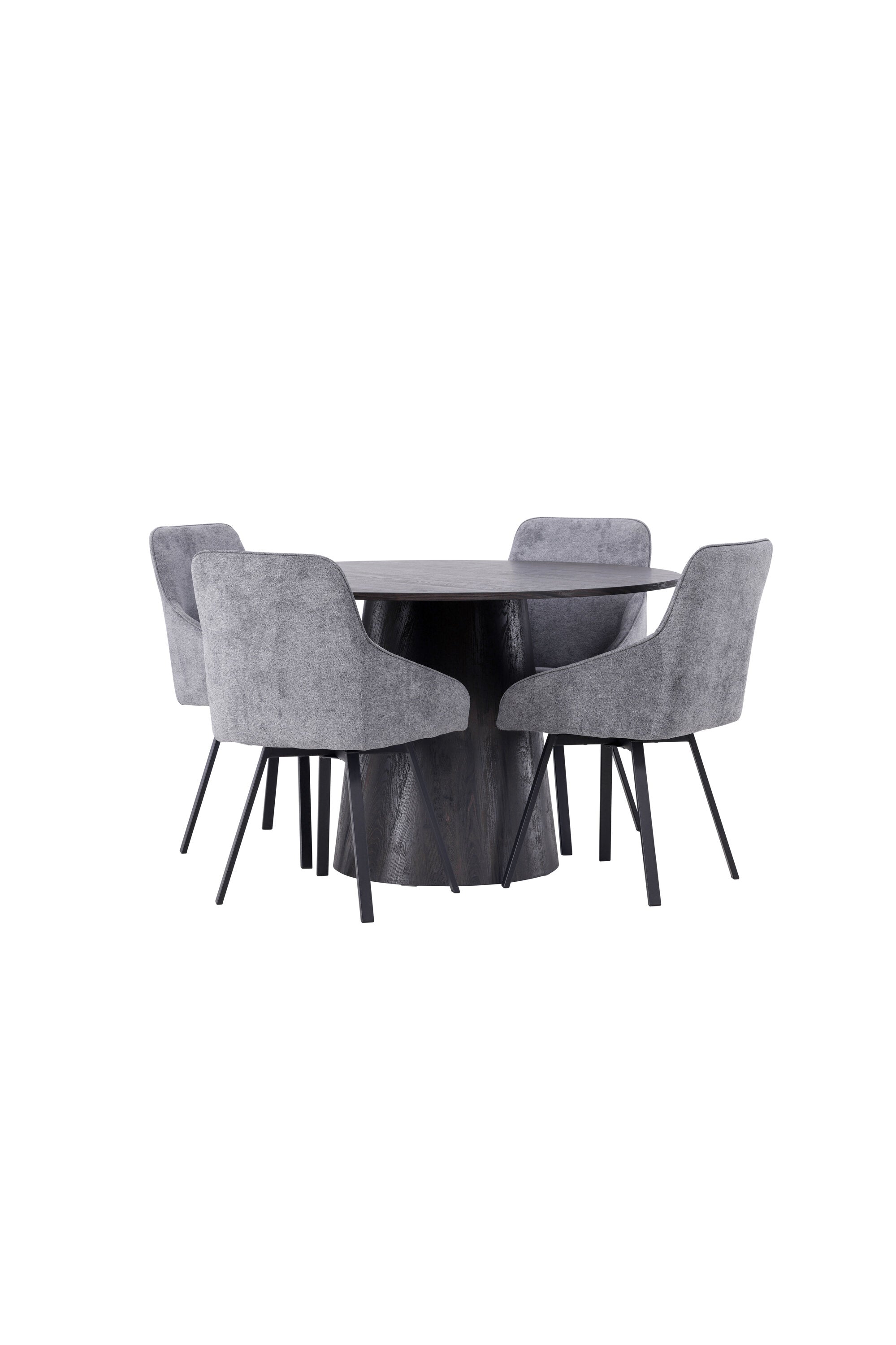 Lanzo Esszimmerset + Rosie ⌀120cm/4St. in Schwarzgrau präsentiert im Onlineshop von KAQTU Design AG. Esszimmerset ist von Venture Home