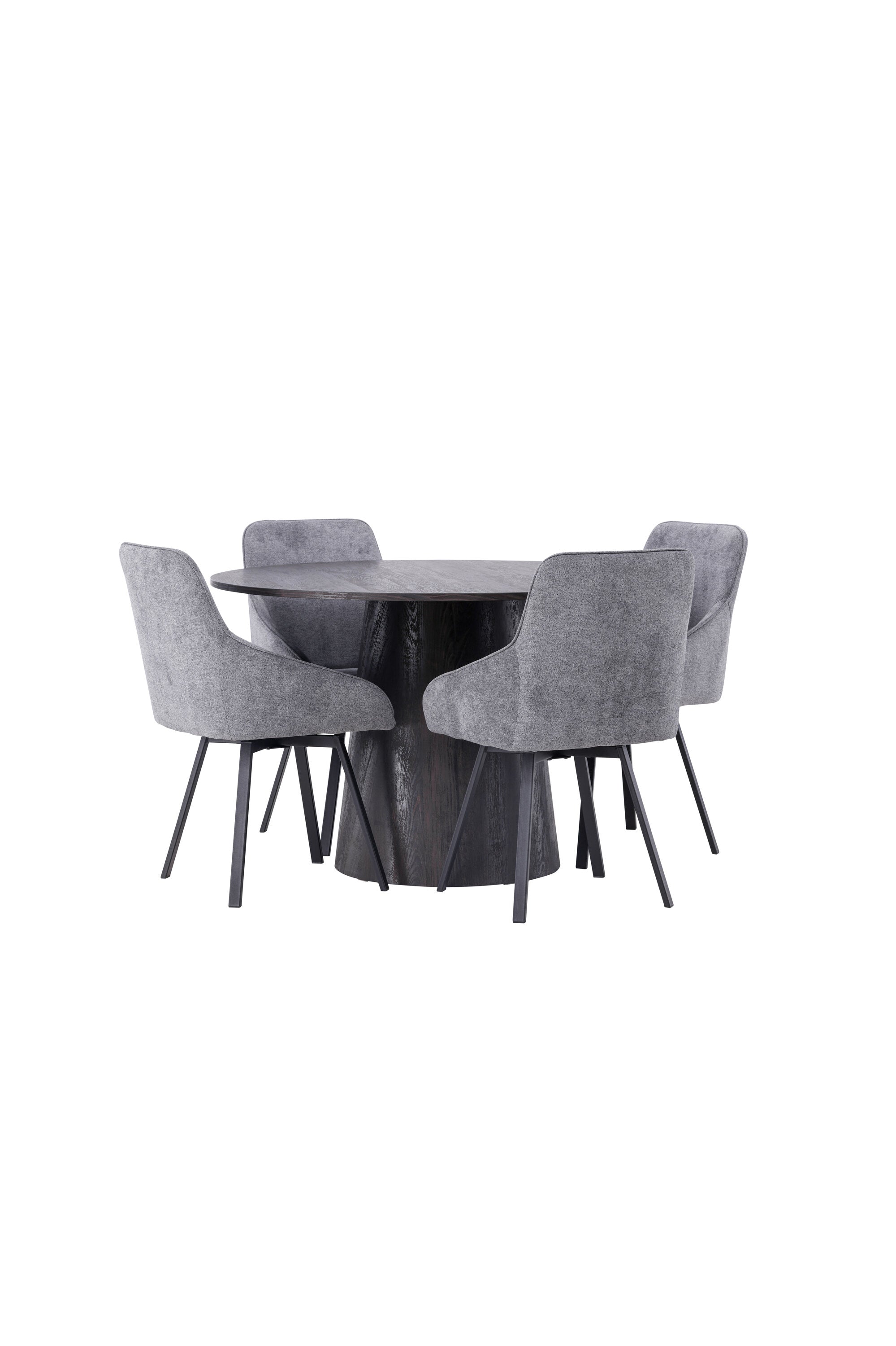 Lanzo Esszimmerset + Rosie ⌀120cm/4St. in Schwarzgrau präsentiert im Onlineshop von KAQTU Design AG. Esszimmerset ist von Venture Home