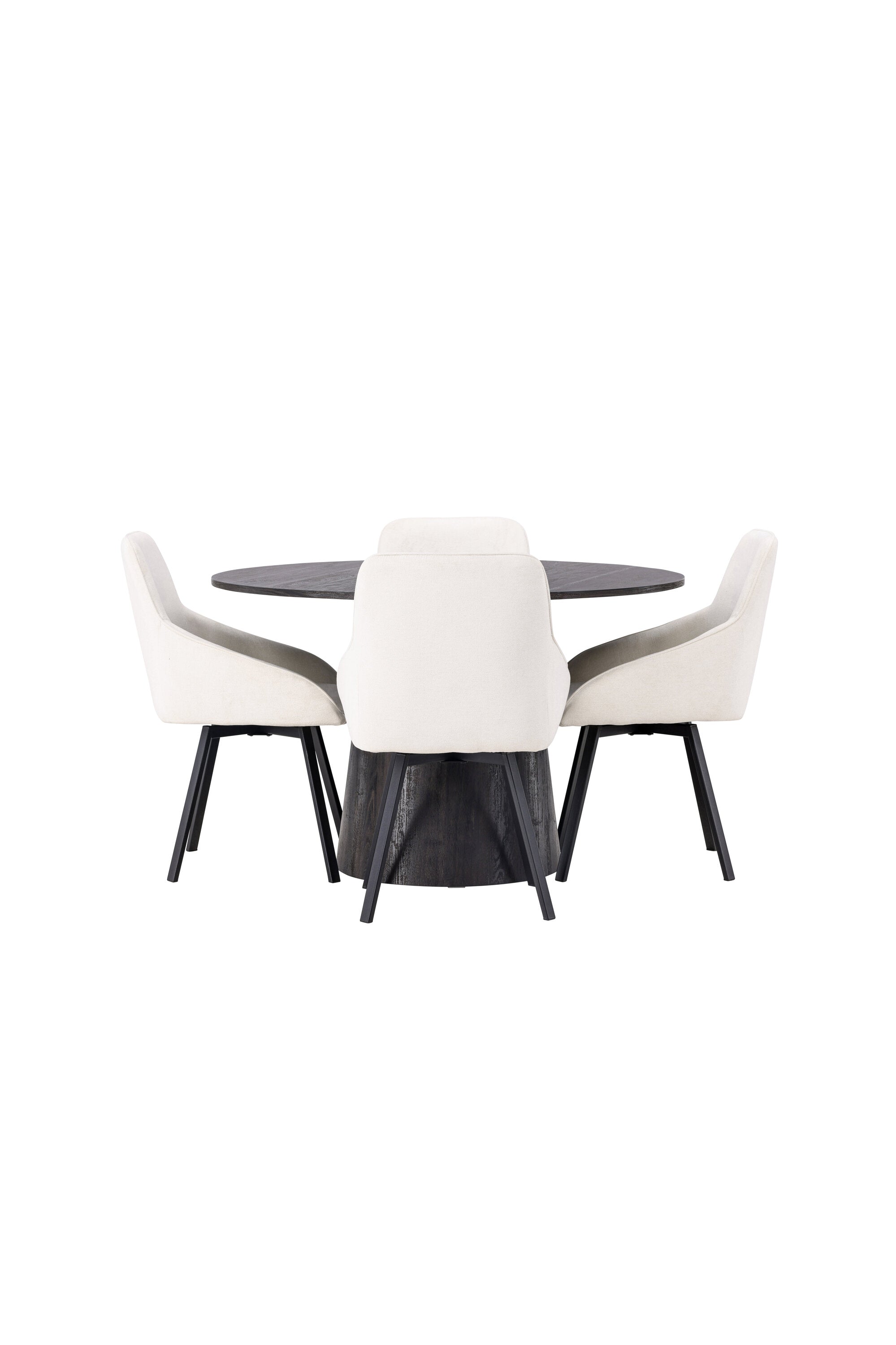 Lanzo Esszimmerset + Rosie ⌀120cm/4St. in Braun / Beige / Schwarz präsentiert im Onlineshop von KAQTU Design AG. Esszimmerset ist von Venture Home