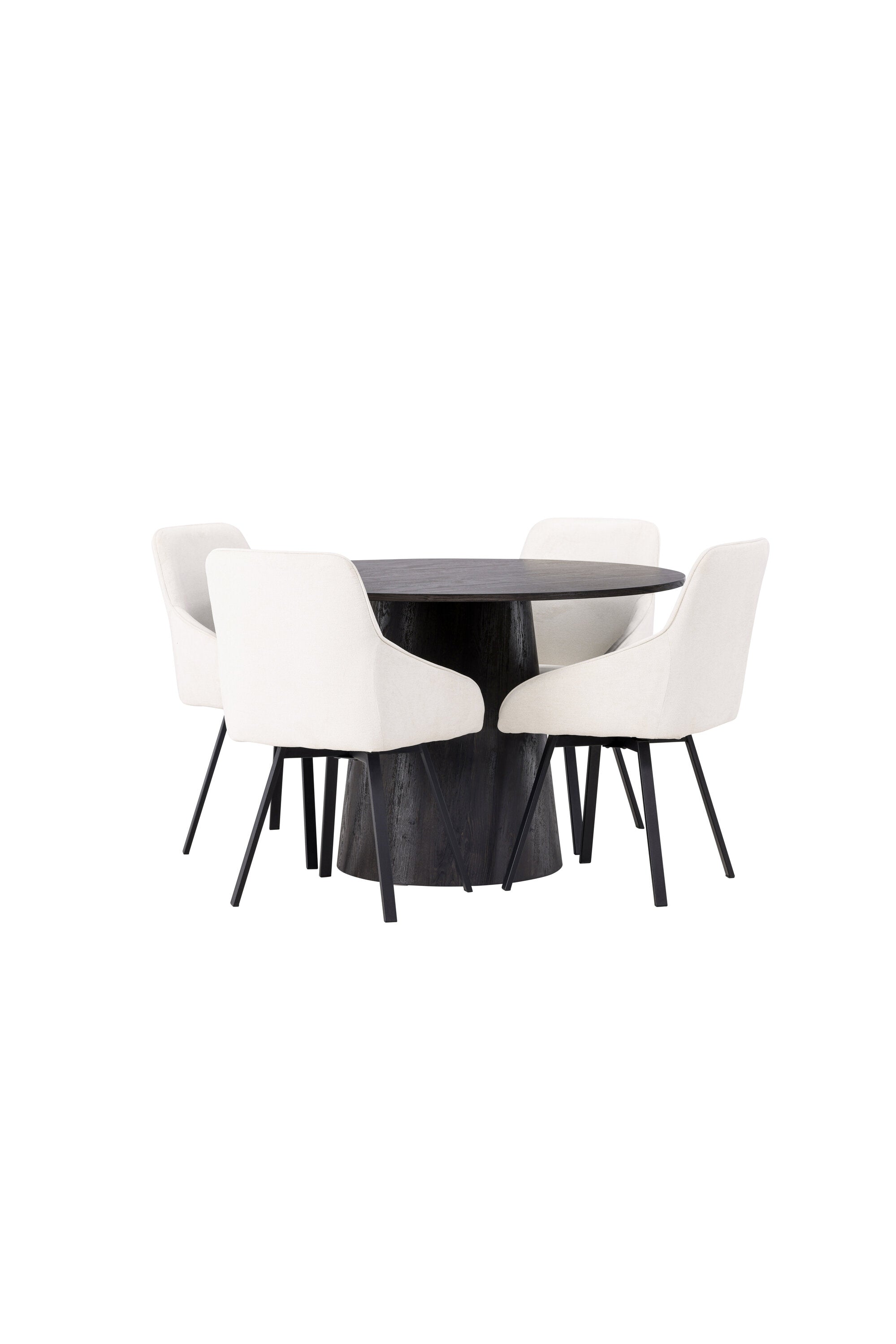Lanzo Esszimmerset + Rosie ⌀120cm/4St. in Braun / Beige / Schwarz präsentiert im Onlineshop von KAQTU Design AG. Esszimmerset ist von Venture Home