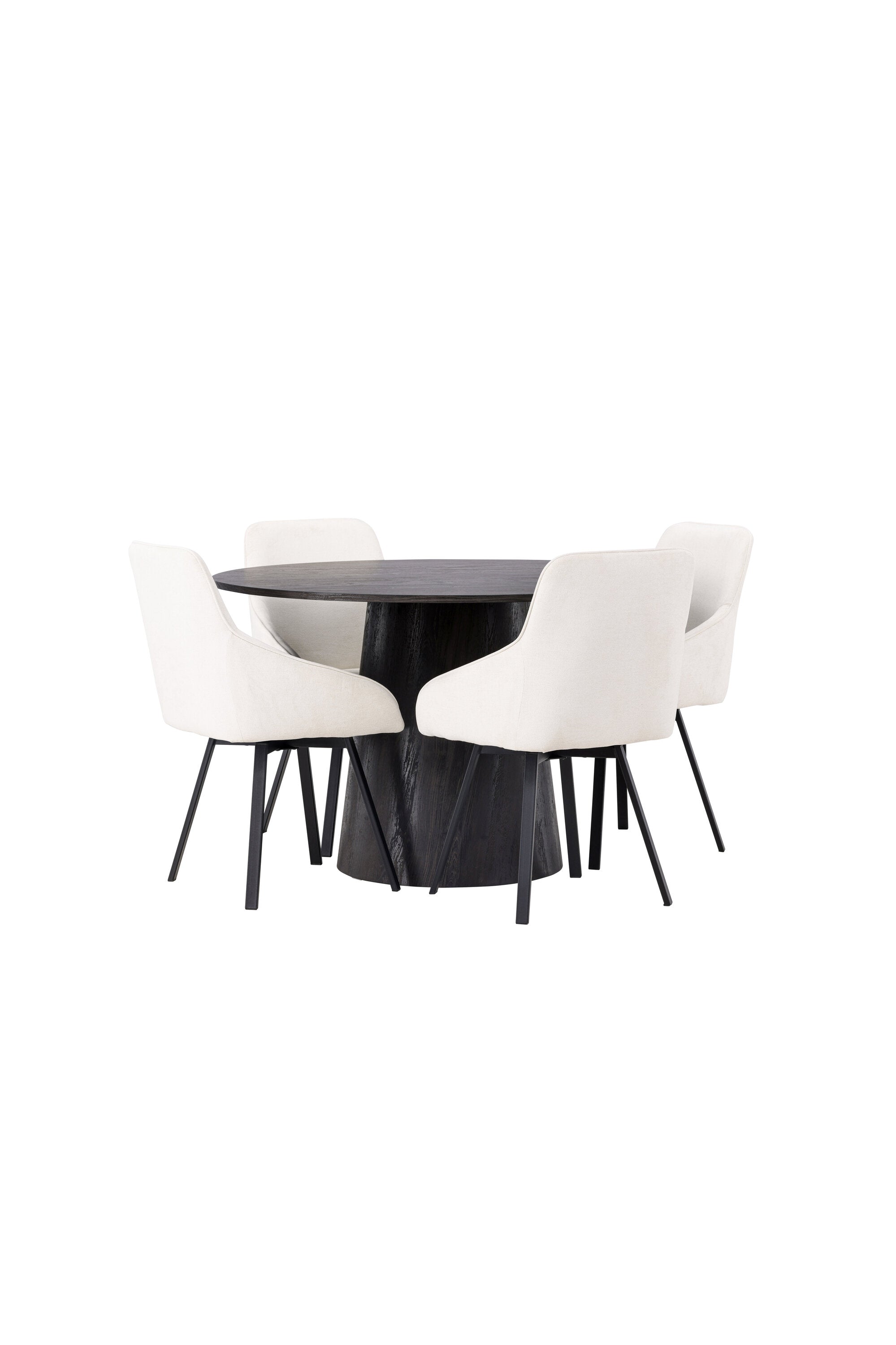 Lanzo Esszimmerset + Rosie ⌀120cm/4St. in Braun / Beige / Schwarz präsentiert im Onlineshop von KAQTU Design AG. Esszimmerset ist von Venture Home