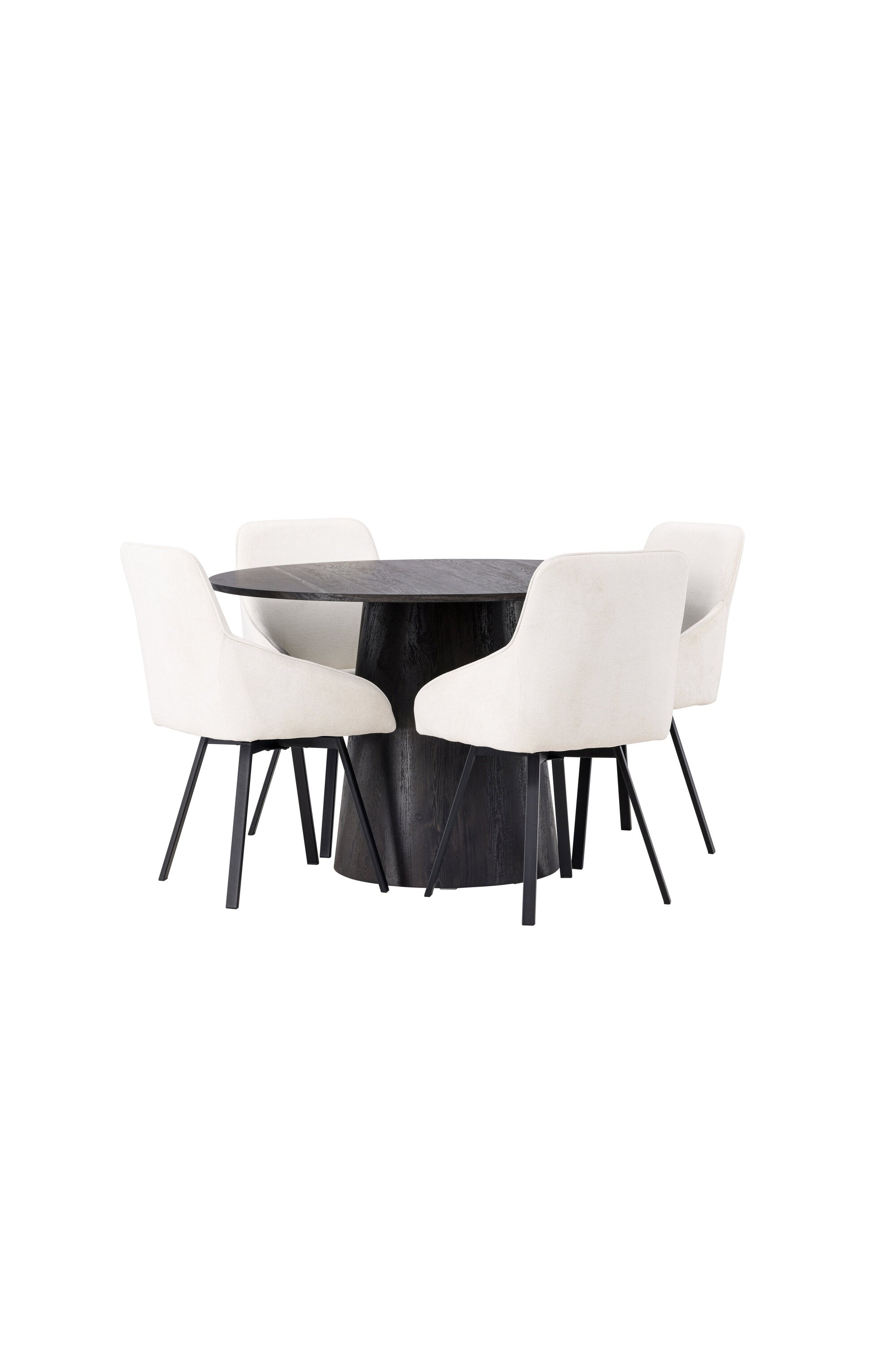 Lanzo Esszimmerset + Rosie ⌀120cm/4St. in Braun / Beige / Schwarz präsentiert im Onlineshop von KAQTU Design AG. Esszimmerset ist von Venture Home