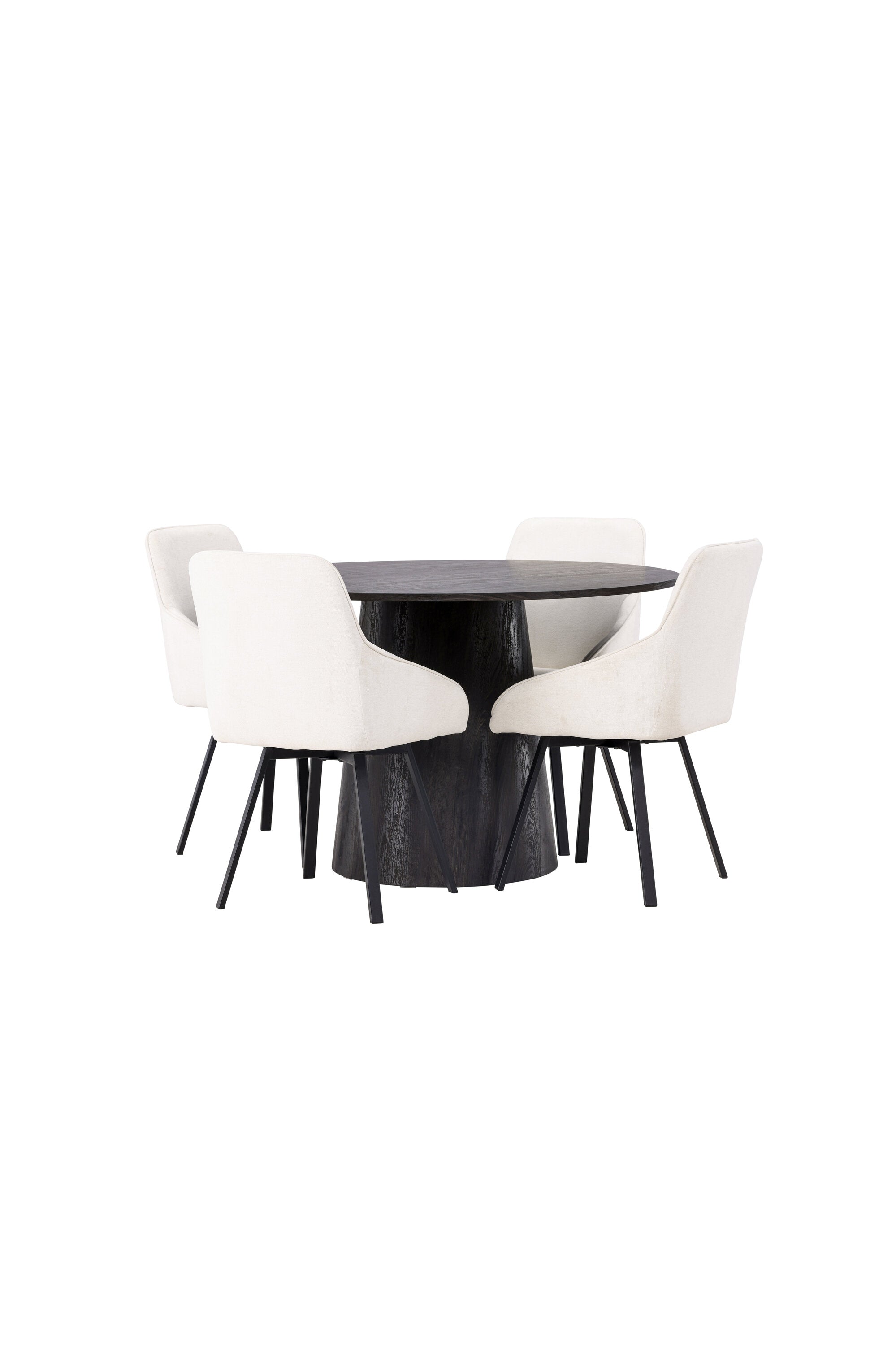 Lanzo Esszimmerset + Rosie ⌀120cm/4St. in Braun / Beige / Schwarz präsentiert im Onlineshop von KAQTU Design AG. Esszimmerset ist von Venture Home