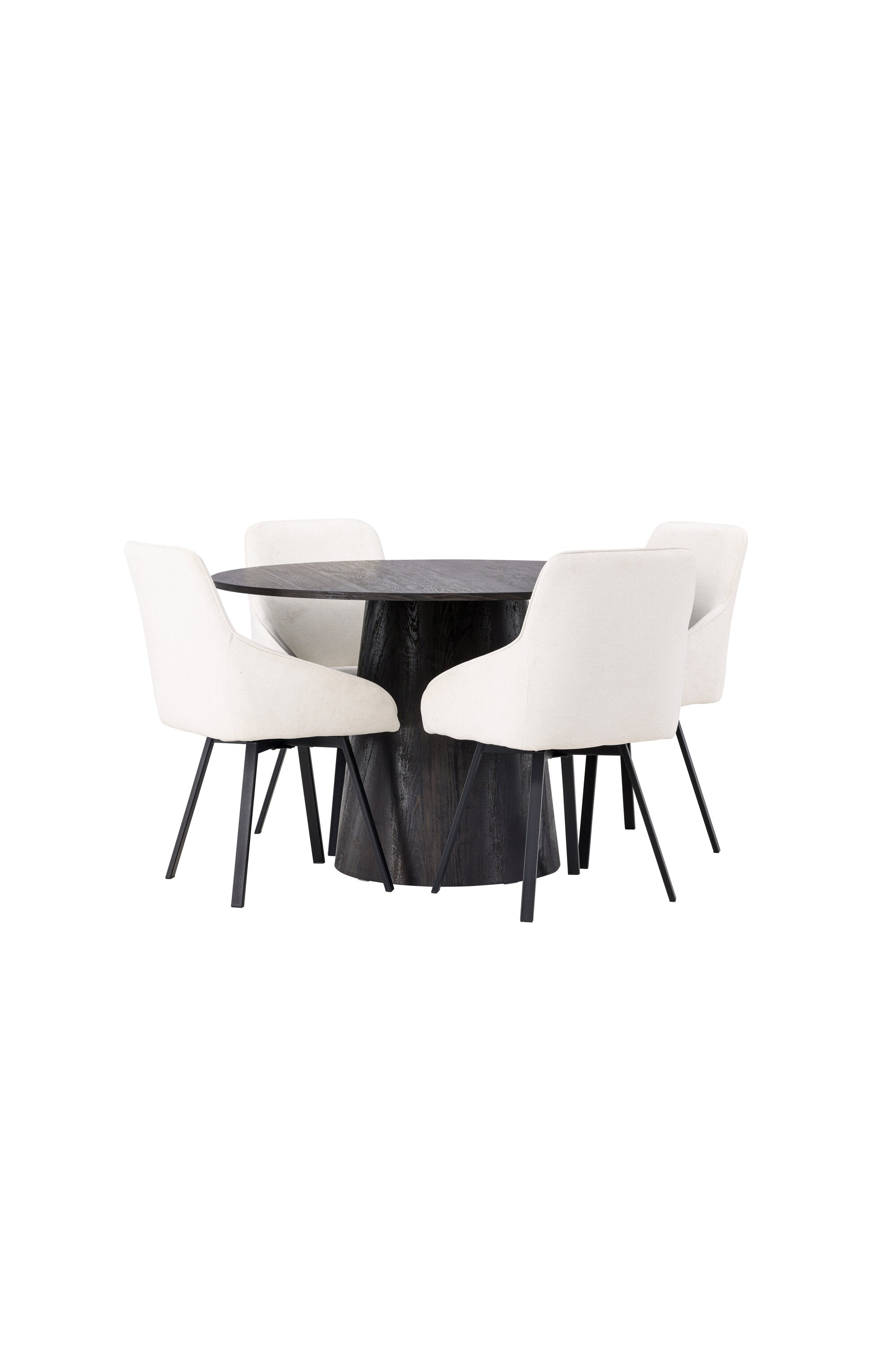 Lanzo Esszimmerset + Rosie ⌀120cm/4St. in Braun / Beige / Schwarz präsentiert im Onlineshop von KAQTU Design AG. Esszimmerset ist von Venture Home