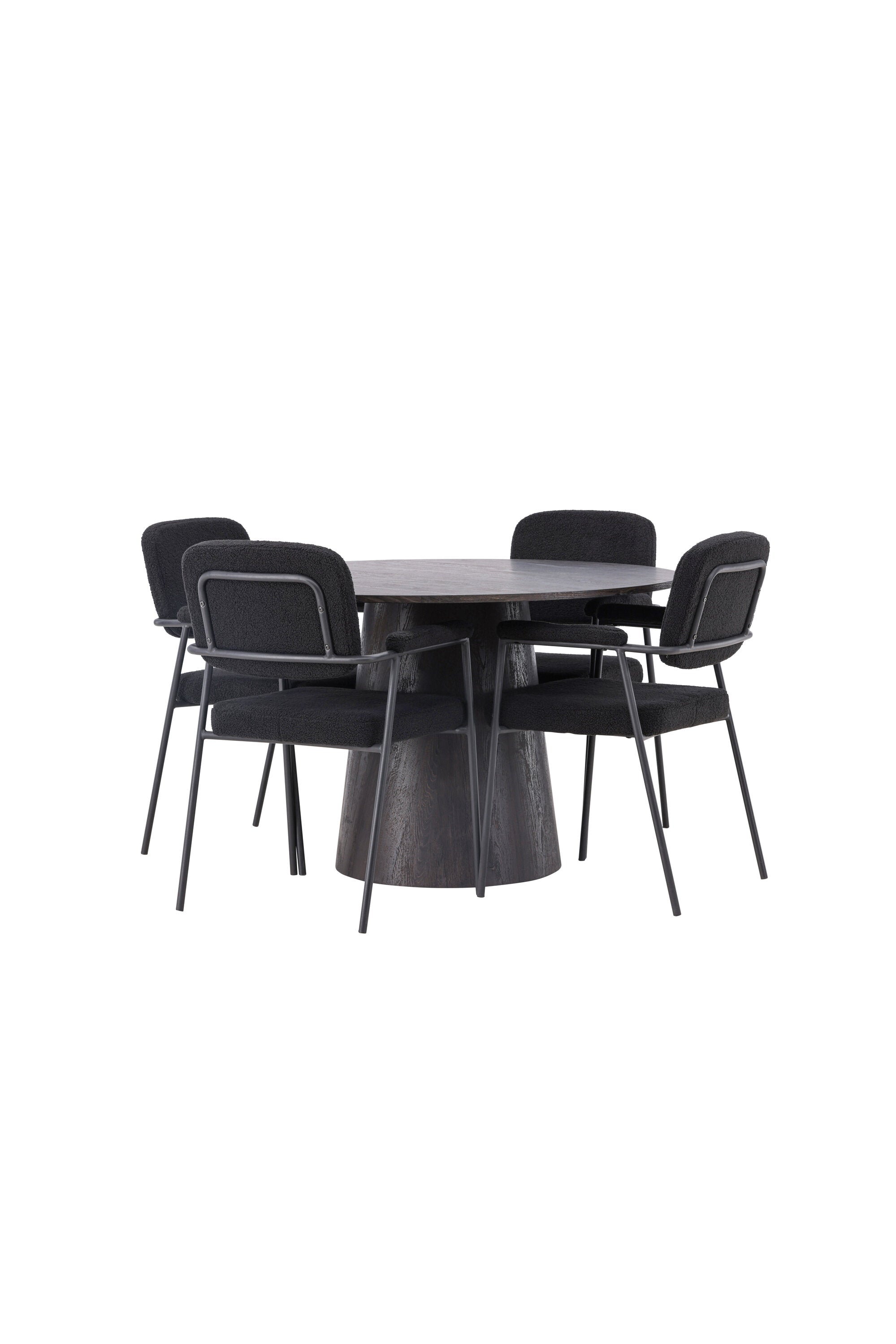 Lanzo Esszimmerset + Yesterday ⌀120cm/4St. in Braun / Schwarz präsentiert im Onlineshop von KAQTU Design AG. Esszimmerset ist von Venture Home