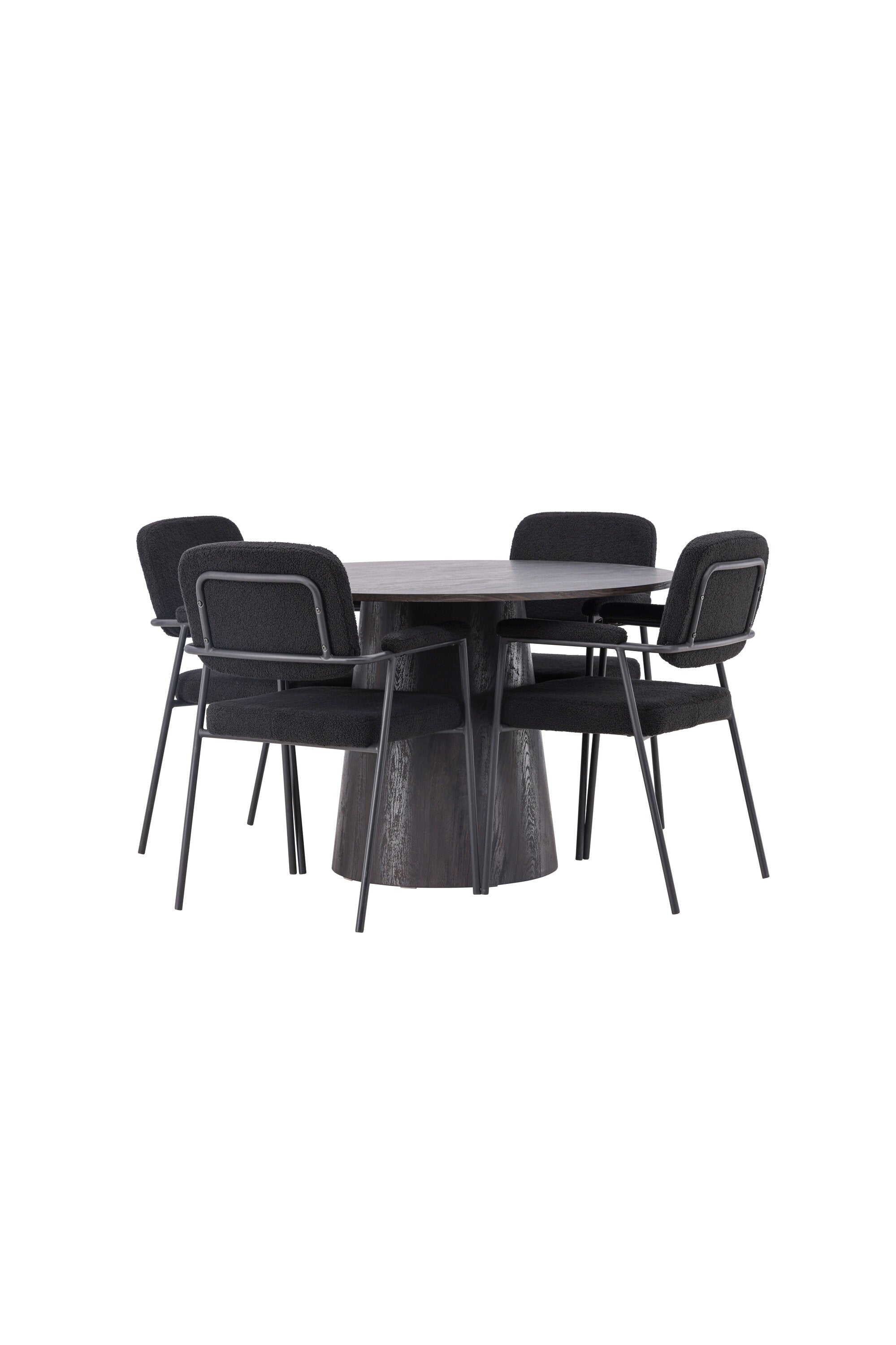 Lanzo Esszimmerset + Yesterday ⌀120cm/4St. in Braun / Schwarz präsentiert im Onlineshop von KAQTU Design AG. Esszimmerset ist von Venture Home