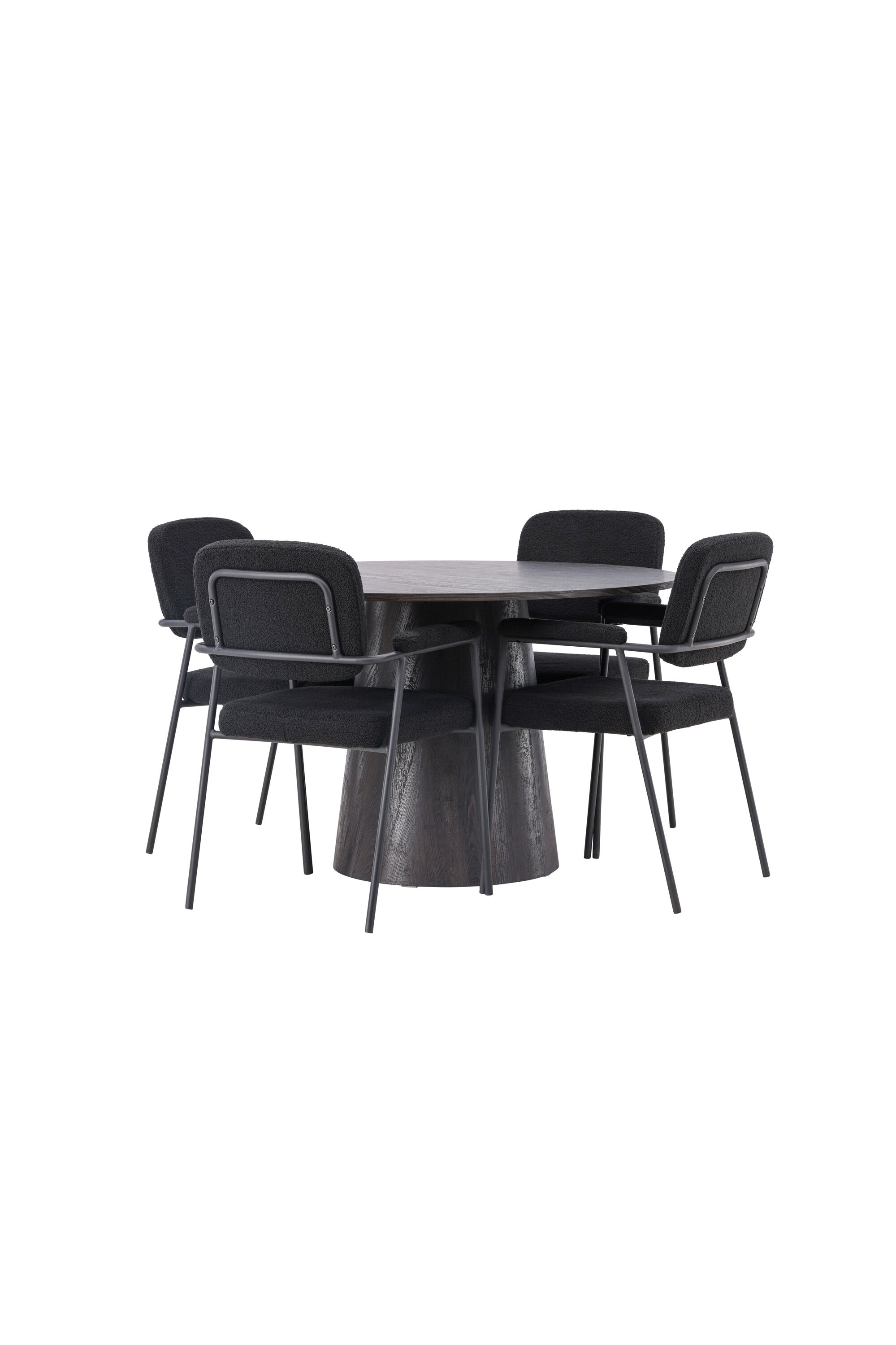 Lanzo Esszimmerset + Yesterday ⌀120cm/4St. in Braun / Schwarz präsentiert im Onlineshop von KAQTU Design AG. Esszimmerset ist von Venture Home