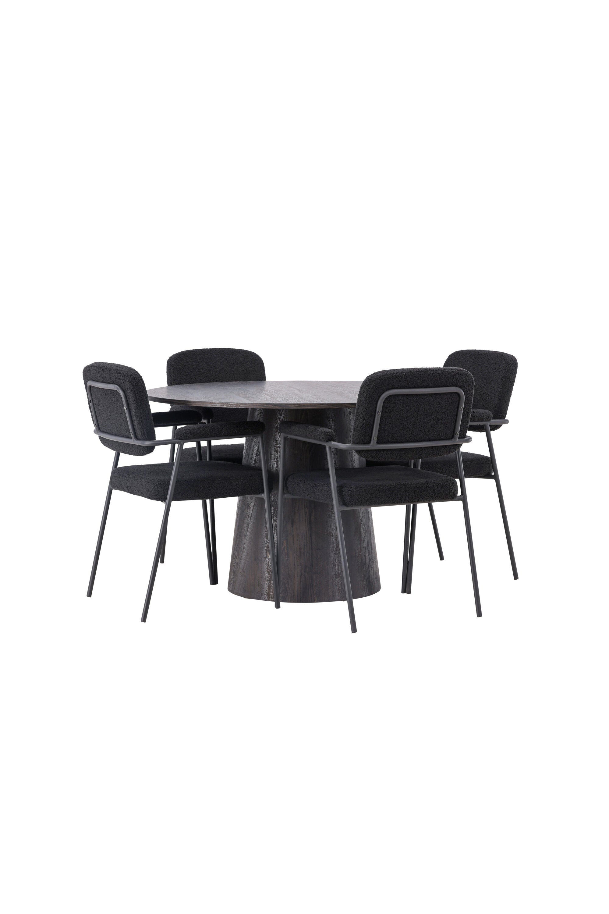Lanzo Esszimmerset + Yesterday ⌀120cm/4St. in Braun / Schwarz präsentiert im Onlineshop von KAQTU Design AG. Esszimmerset ist von Venture Home