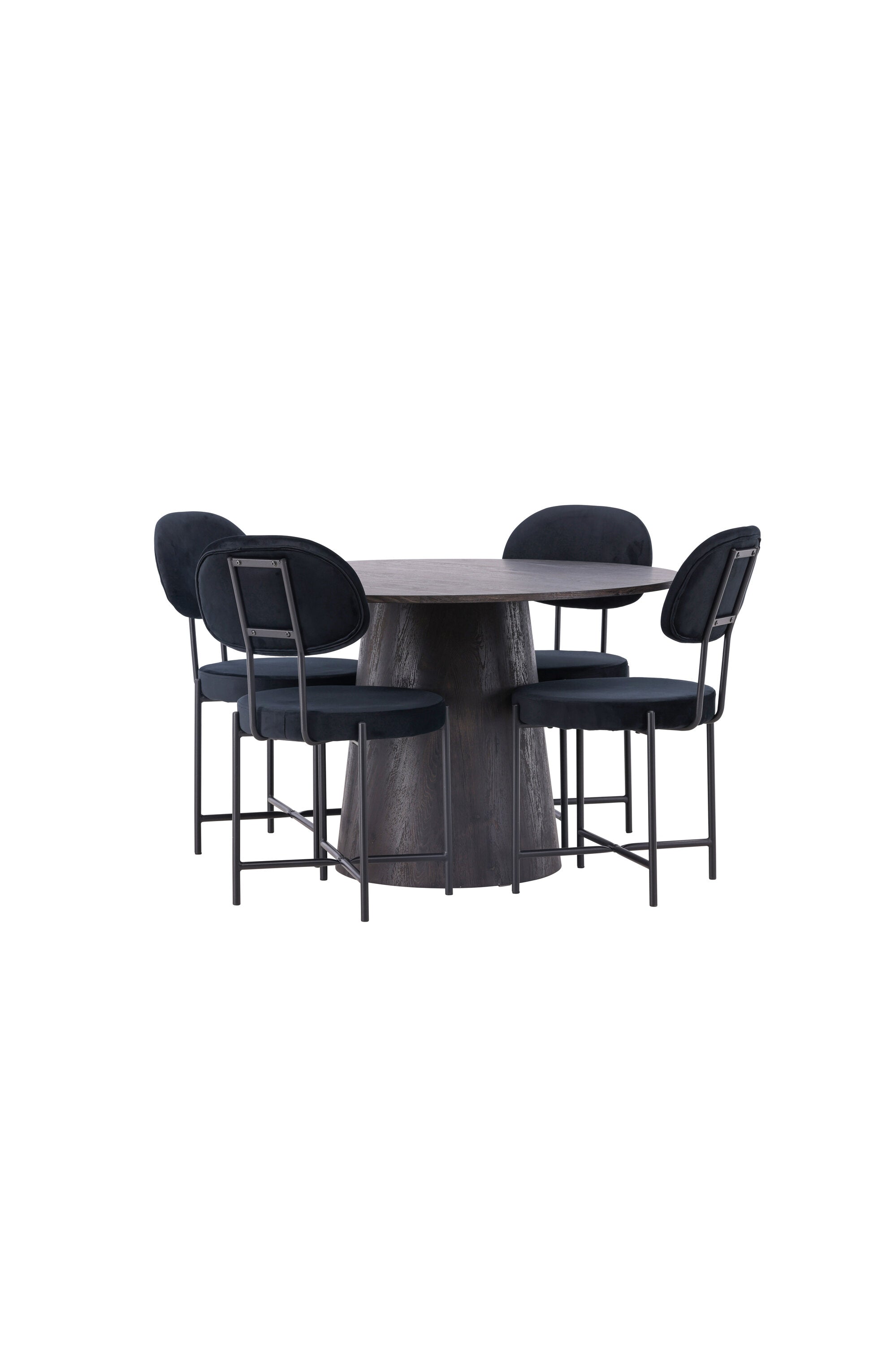 Lanzo Esszimmerset + Stella ⌀120cm/4St. in Braun / Schwarz präsentiert im Onlineshop von KAQTU Design AG. Esszimmerset ist von Venture Home